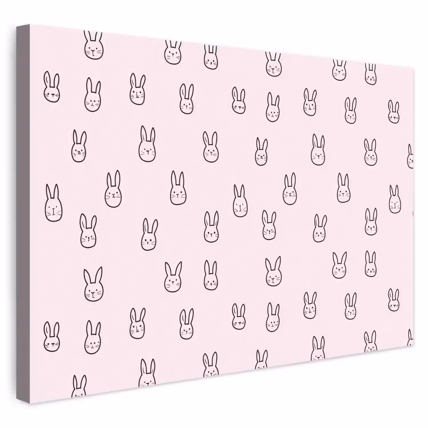 Konijnen - Minimalistisch - Roze canvas 2cm klein 34 -3d