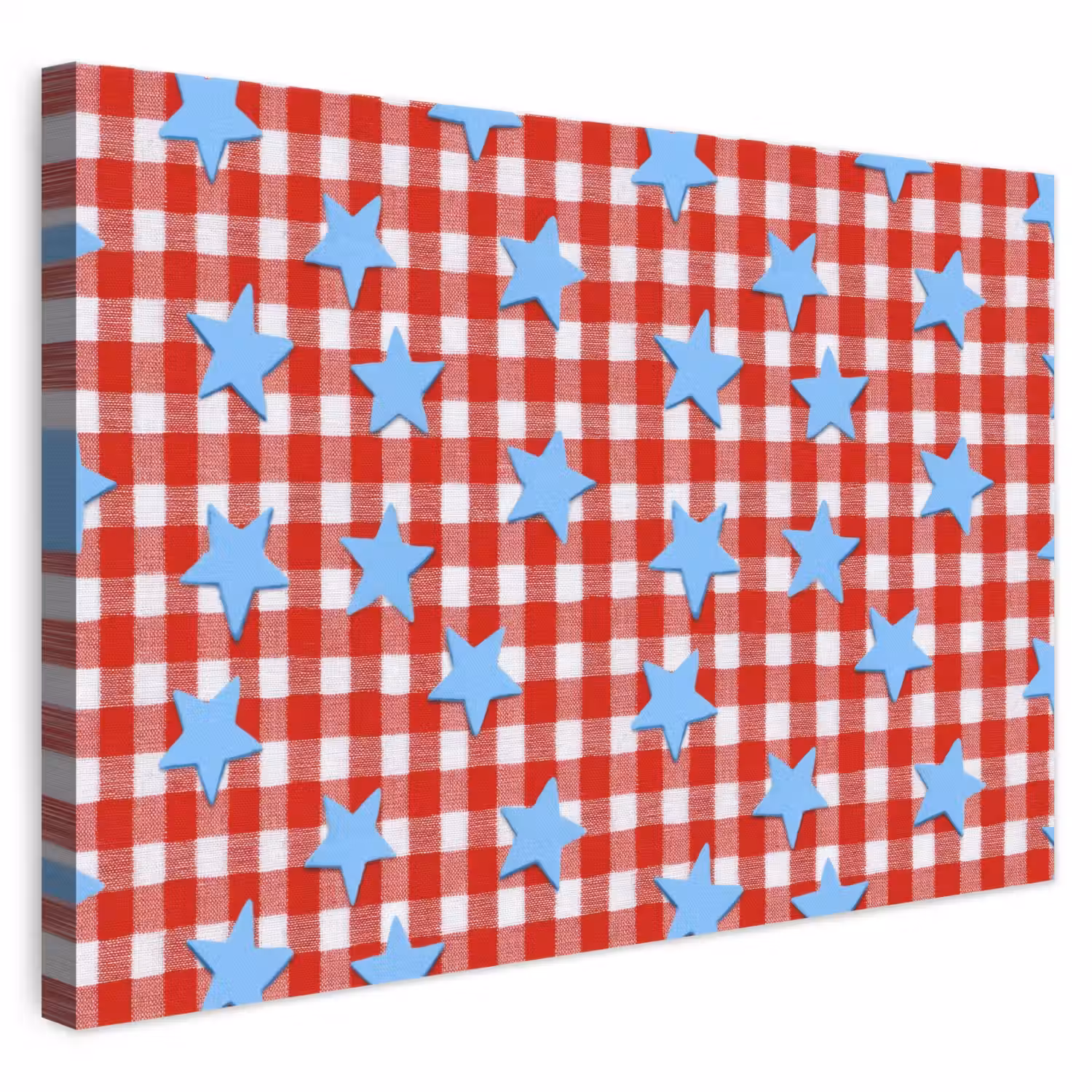 Ruit - Sterren - Rood canvas 2cm klein 34 -3d