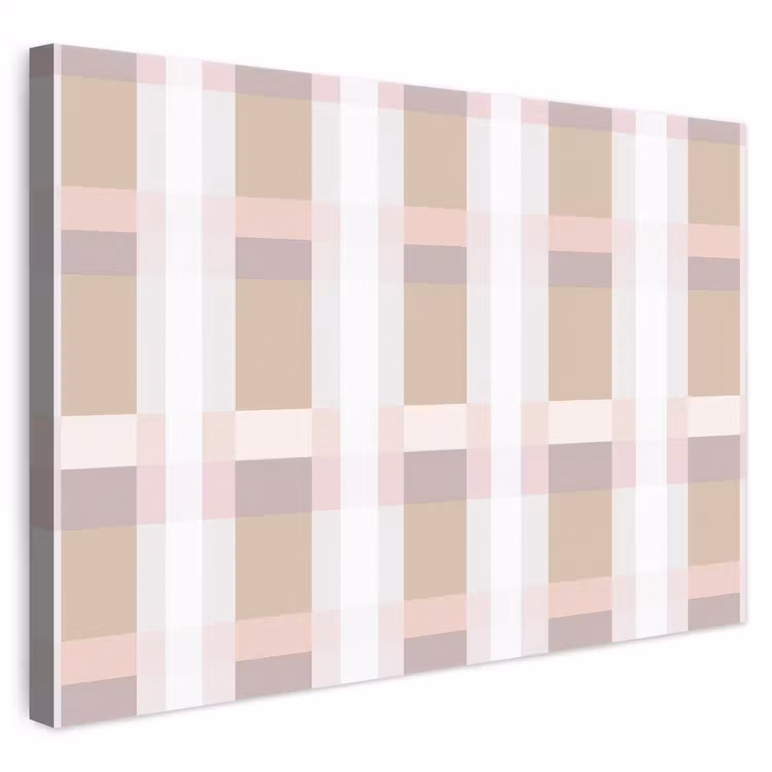 Ruitpatroon - Aardetinten - Minimalistisch canvas 2cm klein 34 -3d