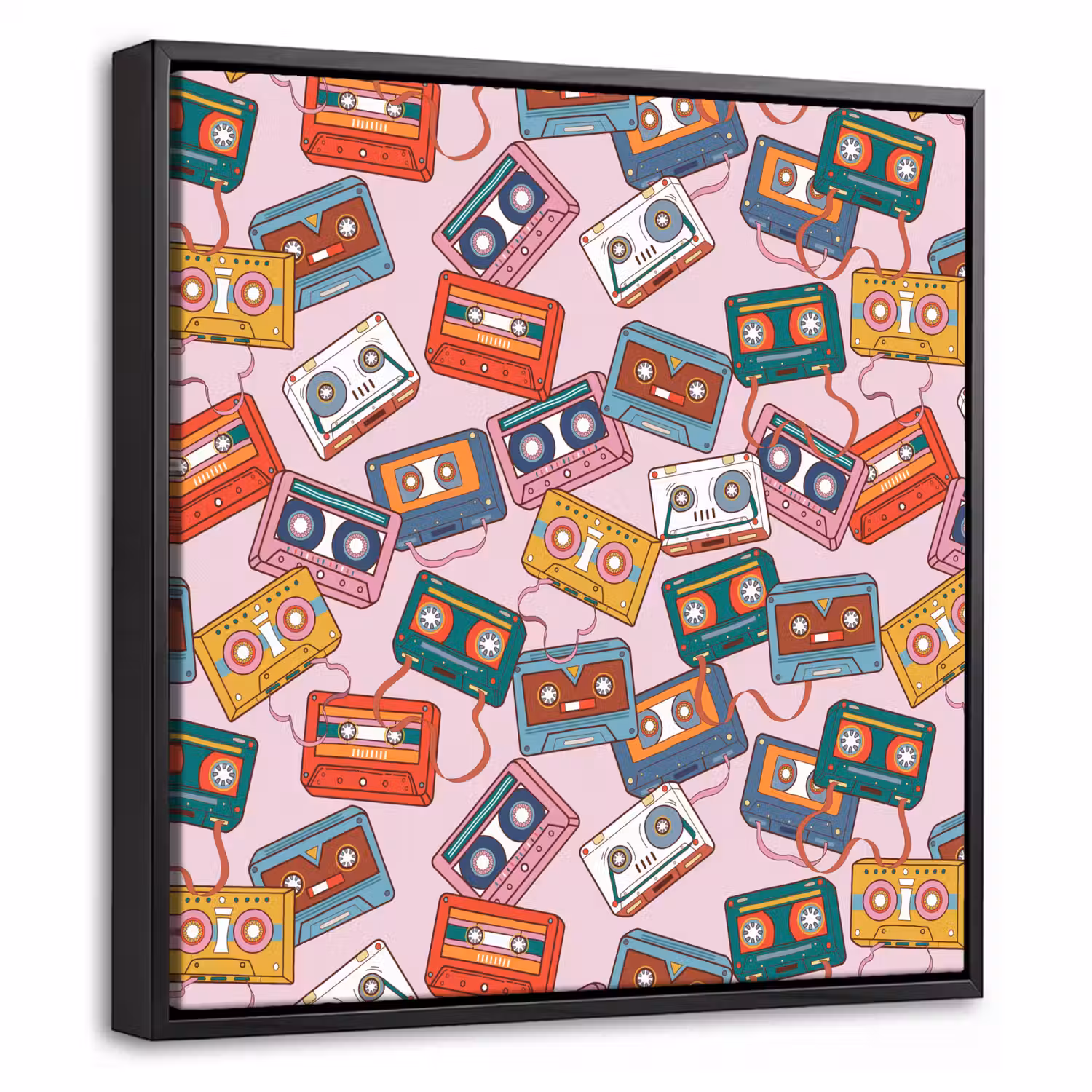 Cassette - Patroon - Roze Canvas met baklijst klein 1124 -threedimensional_3d_global