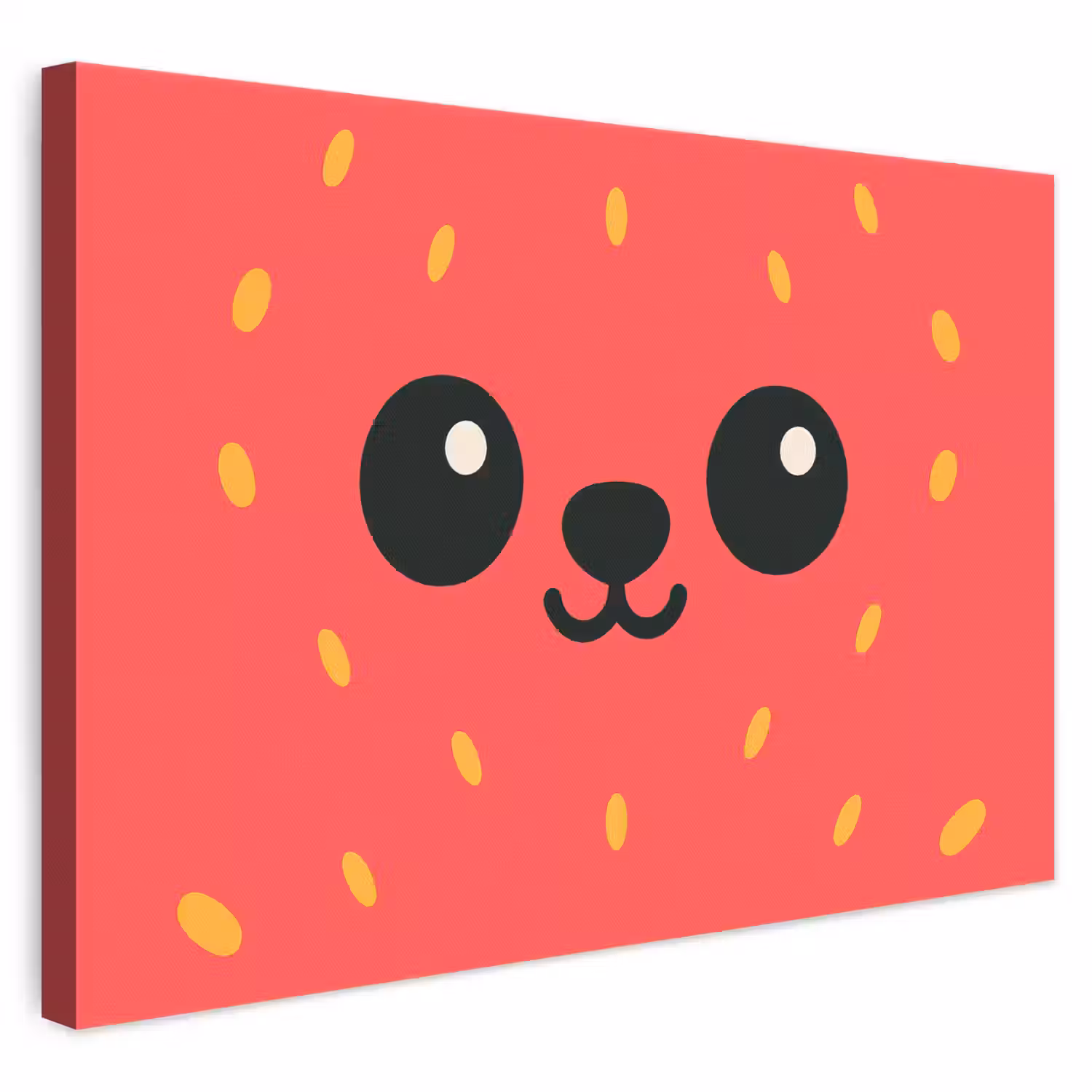 Kat - Aardbei - Cartoon canvas 2cm klein -3d