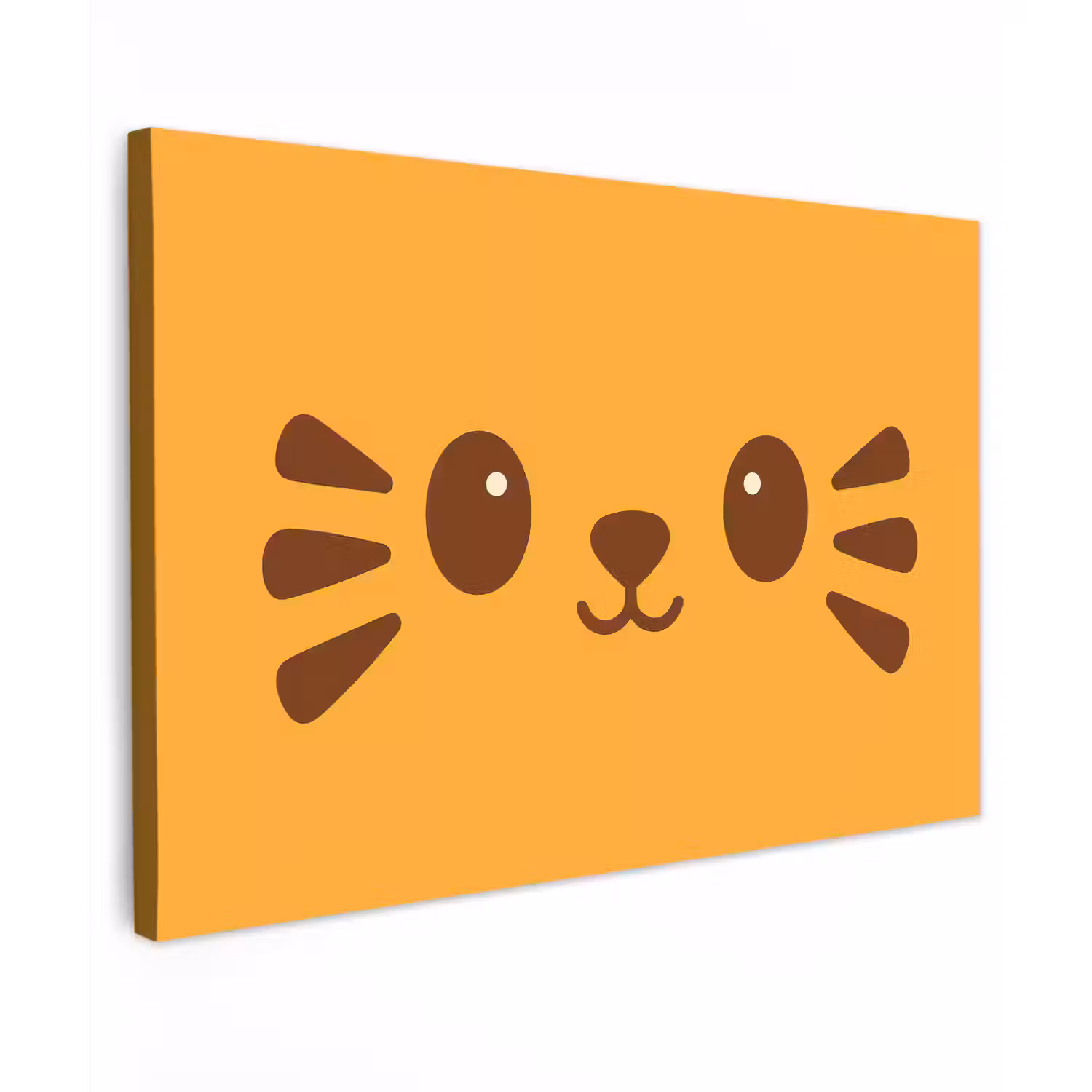 Kat - Simplistisch - Oranje - Vrolijk canvas 2cm klein -z3d