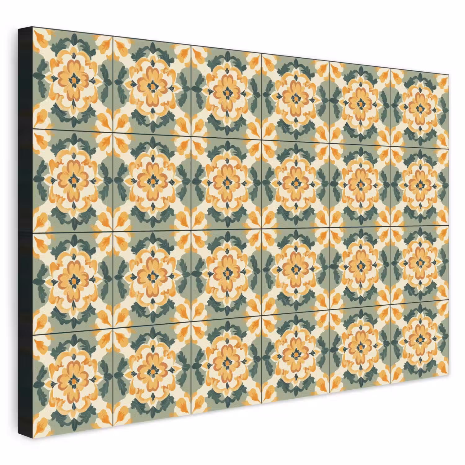 Keramiek - Verweerd - Kleurrijk canvas 2cm klein 34 -3d