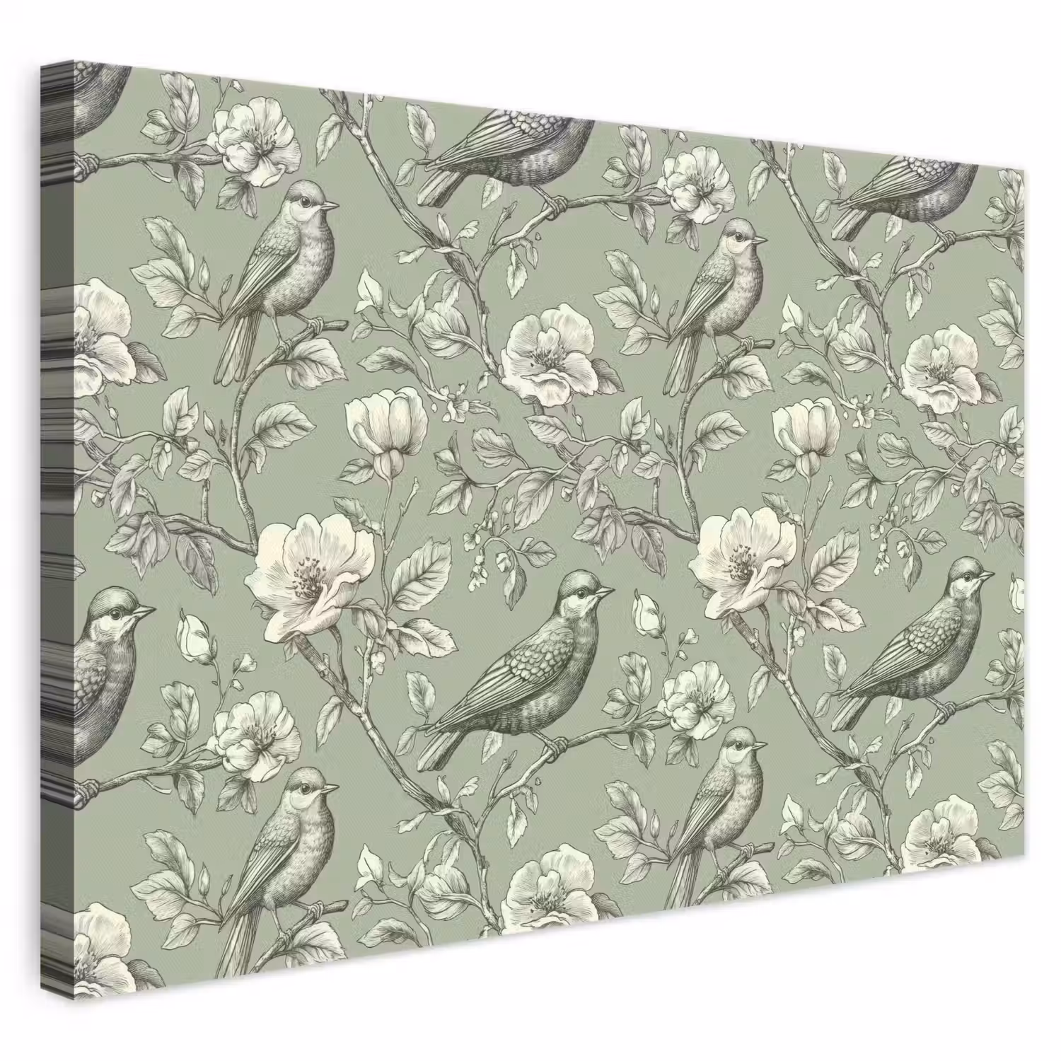 Klassiek - Botanisch - Groen canvas 2cm klein 34 -3d