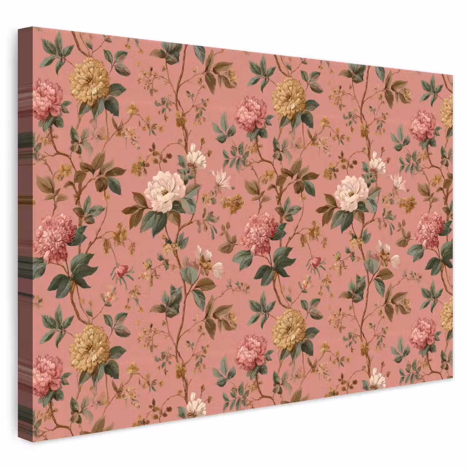 Klassiek - Botanisch - Roze canvas 2cm klein 34 -3d