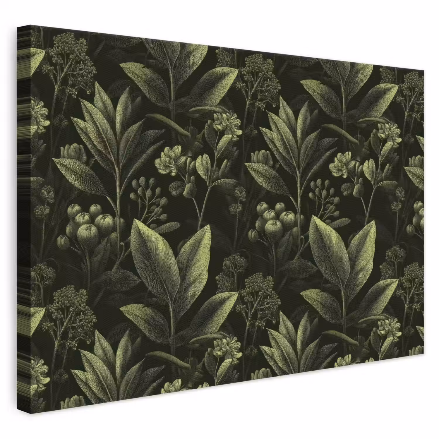 Klassiek - Donker - Botanisch - Planten canvas 2cm klein 34 -3d