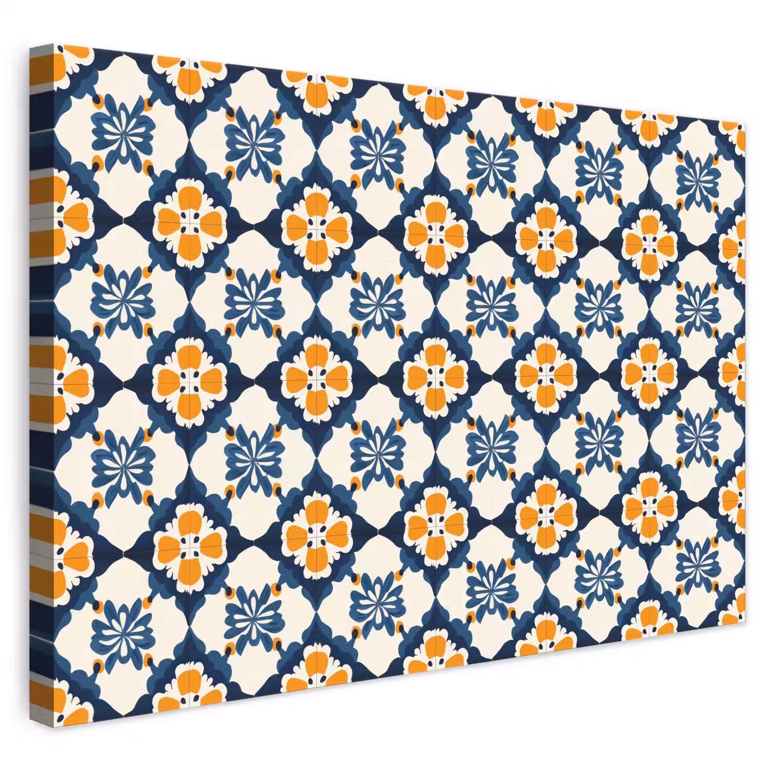 Klassiek - Geometrisch - Blauw canvas 2cm klein 34 -3d