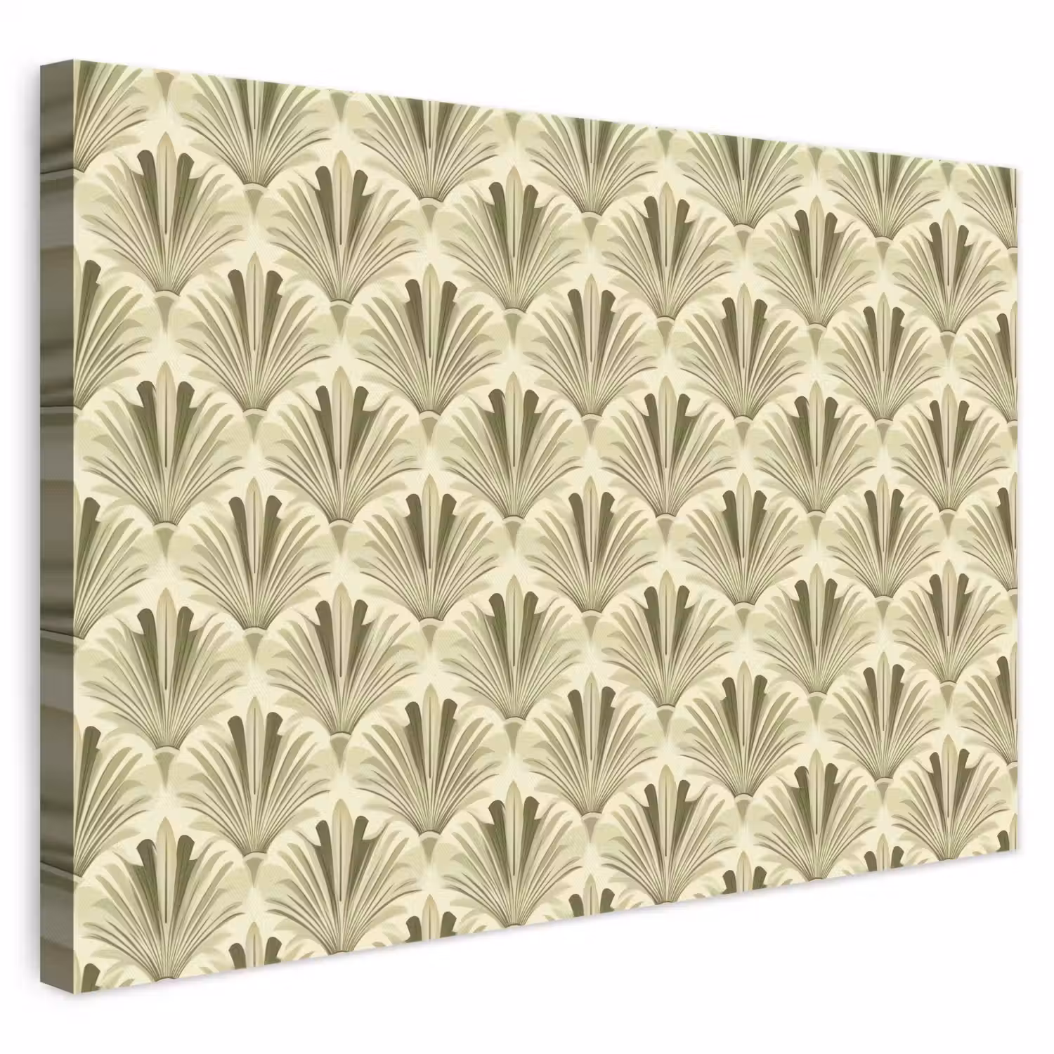 Klassiek - Waaier - Groen canvas 2cm klein 34 -3d