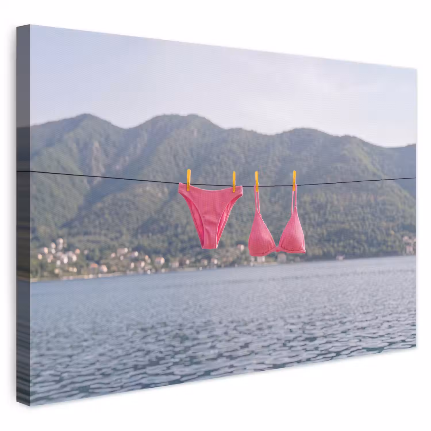Kleding - Badkleding - Waslijn - Zomer - Roze canvas 2cm klein -3d
