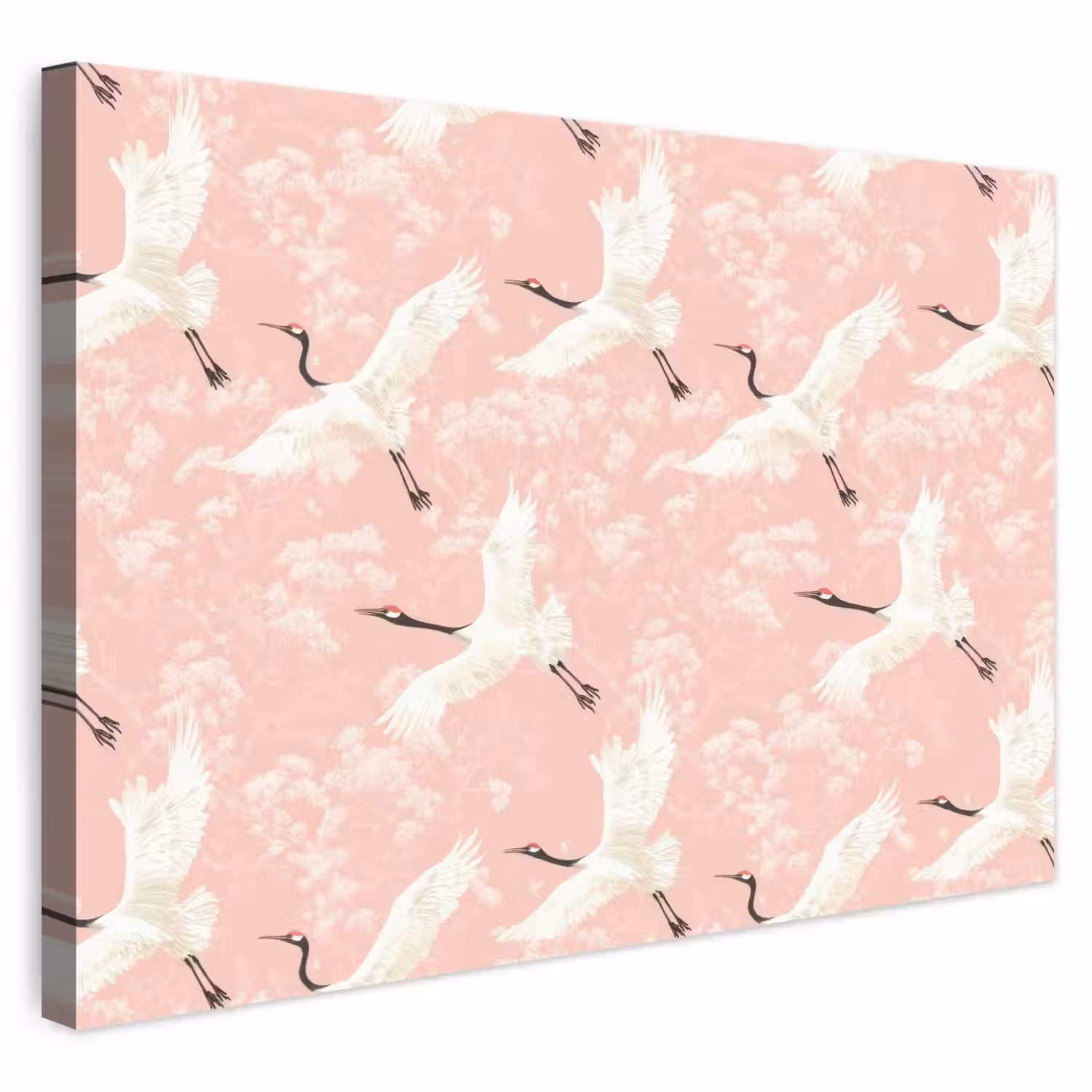Kraanvogels - Bloesem - Roze canvas 2cm klein 34 -3d