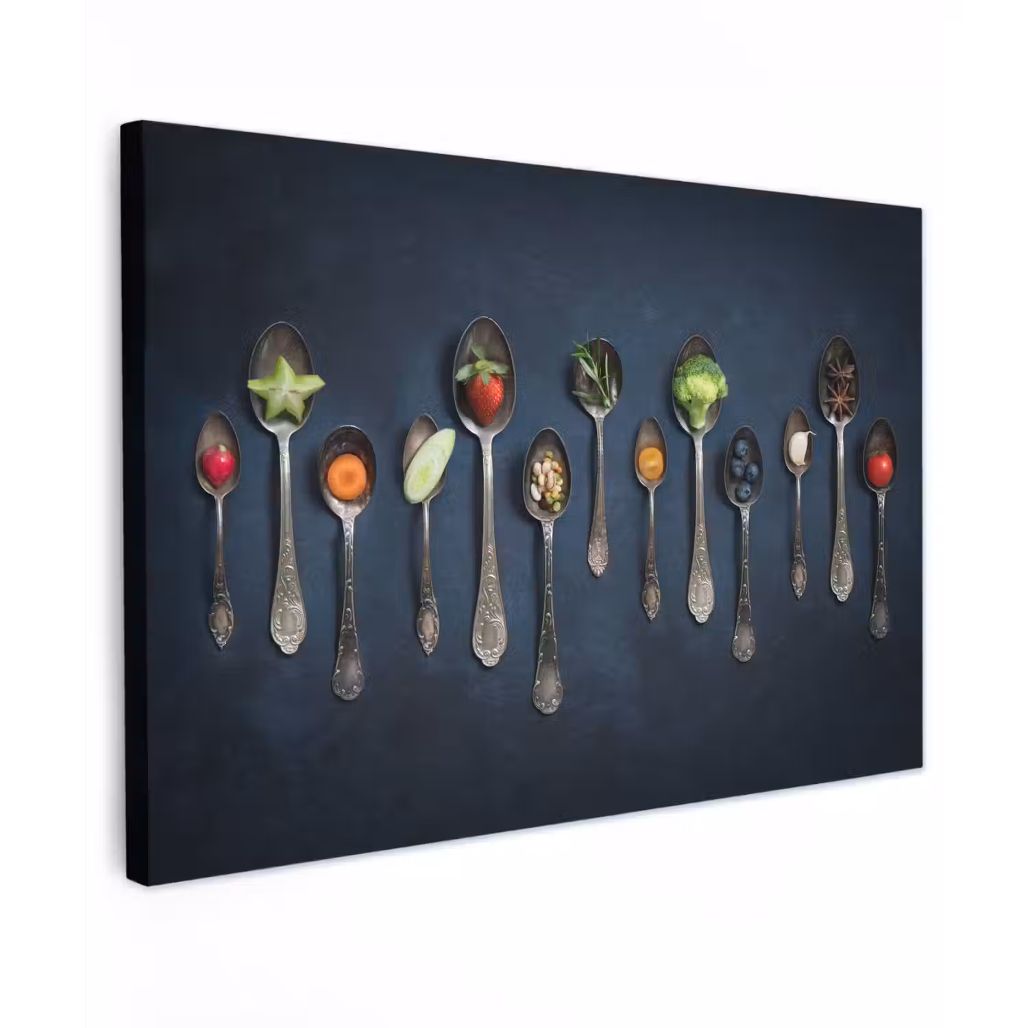 Kruiden - Lepel - Zilver - Specerijen - Industrieel canvas 2cm klein -z3d