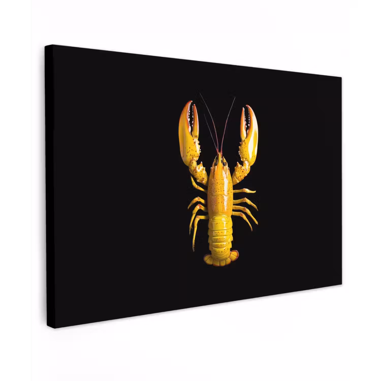 Kreeft - Geel - Stippen - Effen canvas 2cm klein -z3d