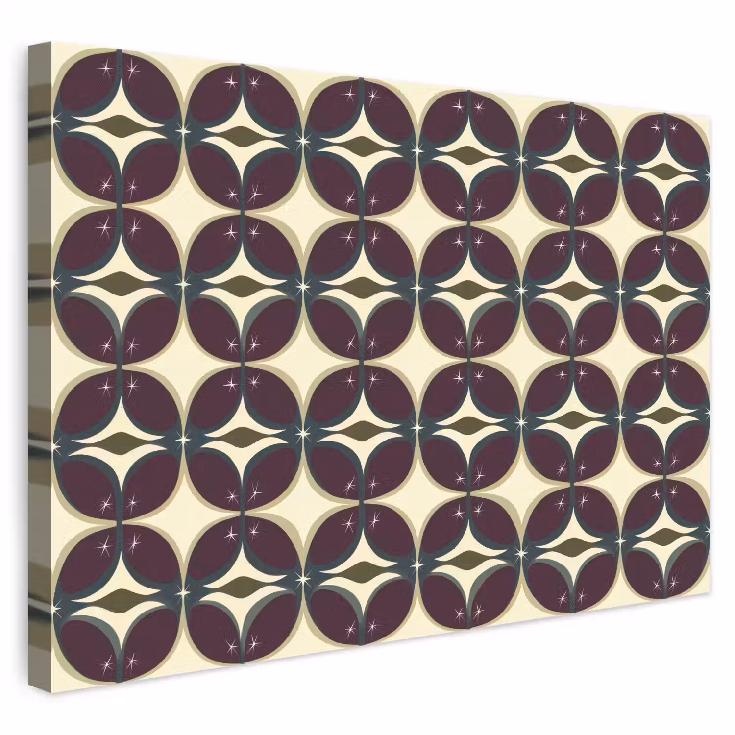 Cirkel - Retro - Kleurrijk canvas 2cm klein 34 -3d