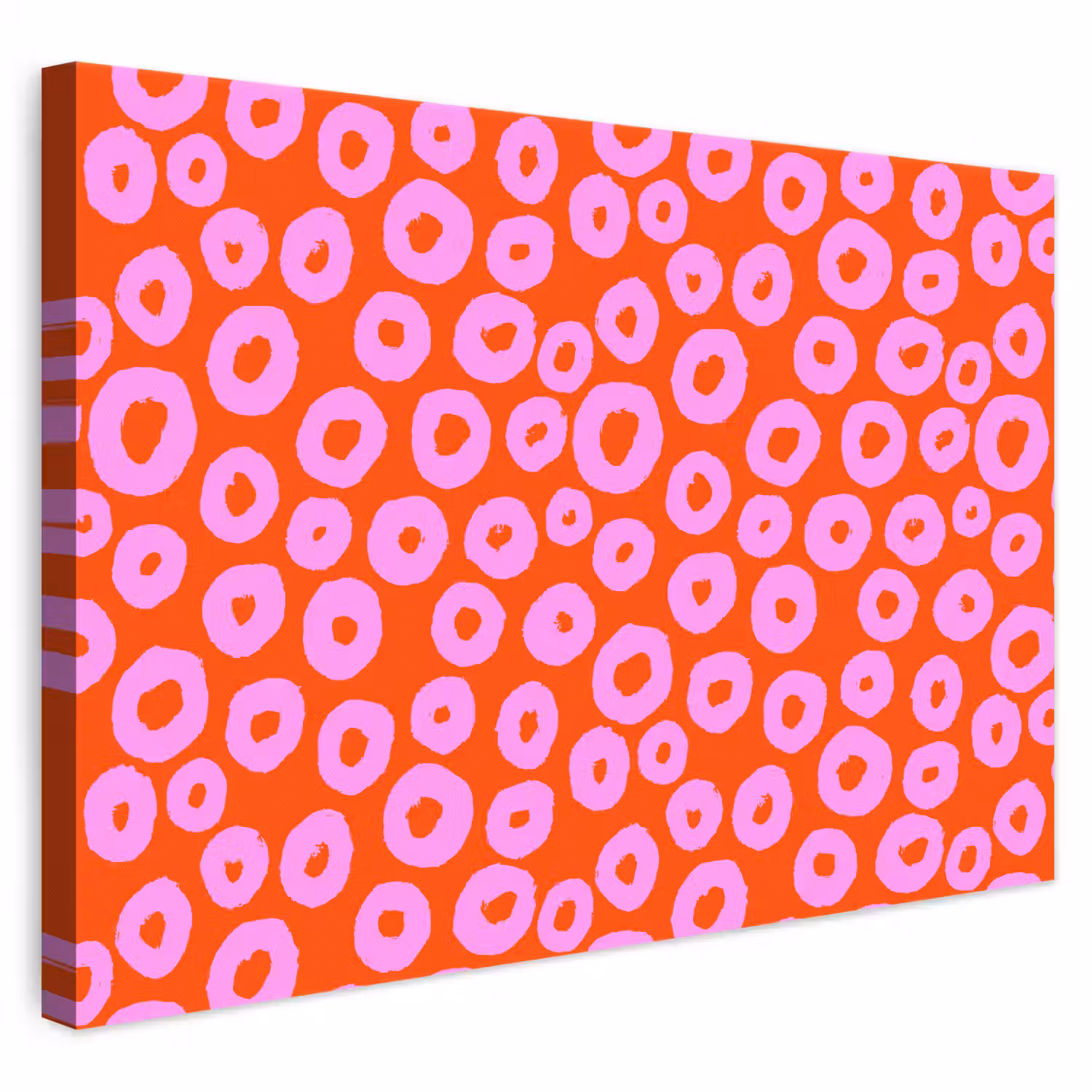 Rondjes - Roze - Rood canvas 2cm klein 34 -3d