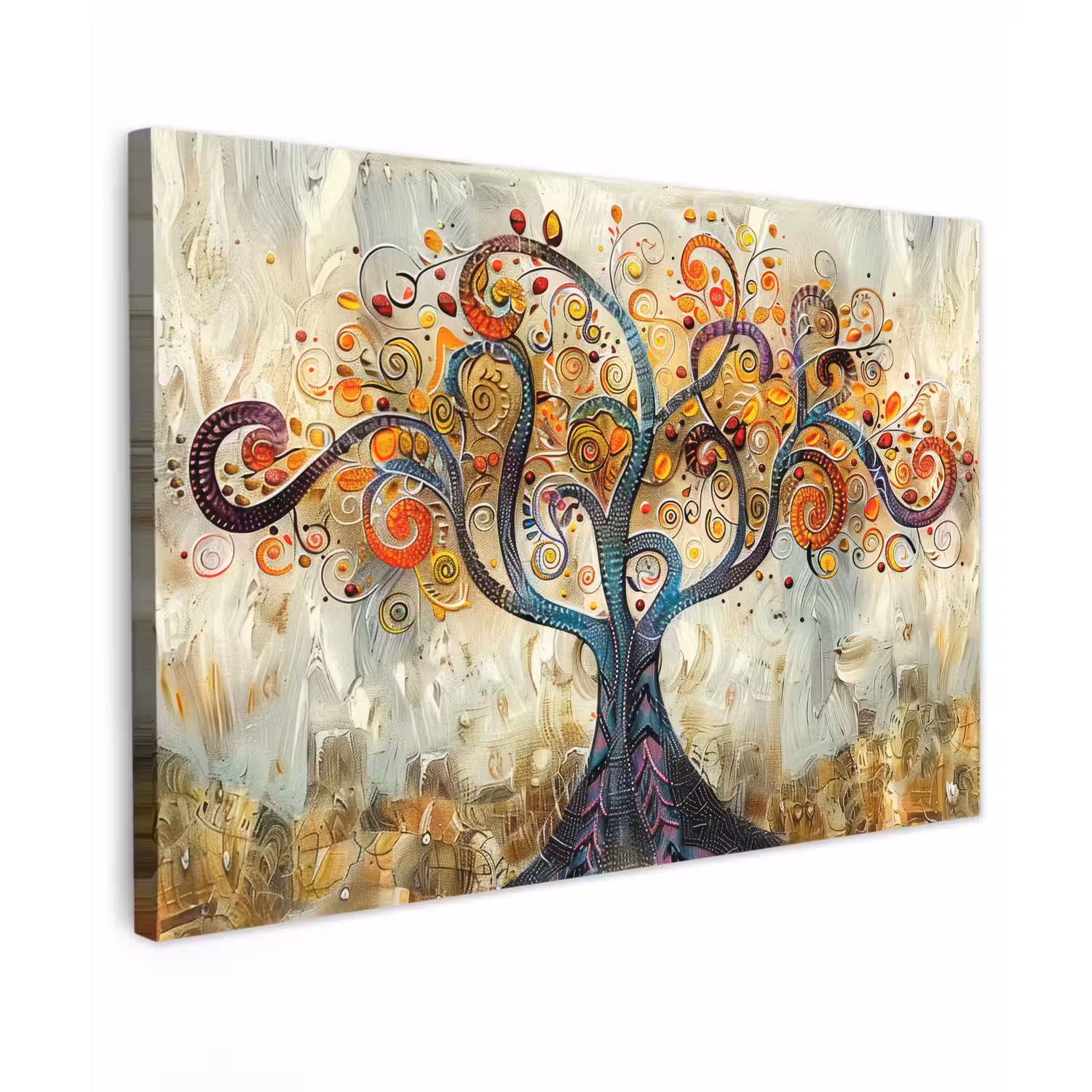 Kunst - Levensboom - Botanisch - Abstract canvas 2cm klein -z3d