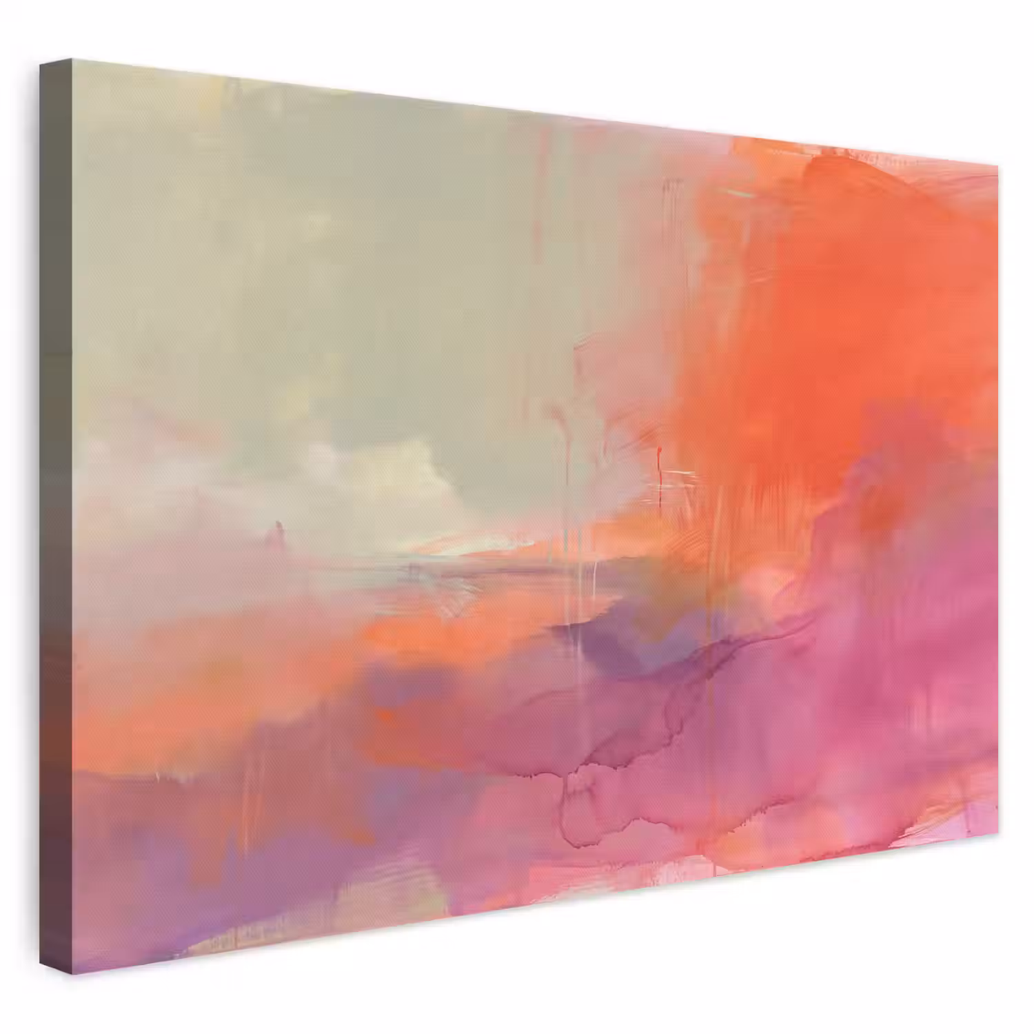 Kunst - Vloeiend - Overgangen - Oranje canvas 2cm klein -3d