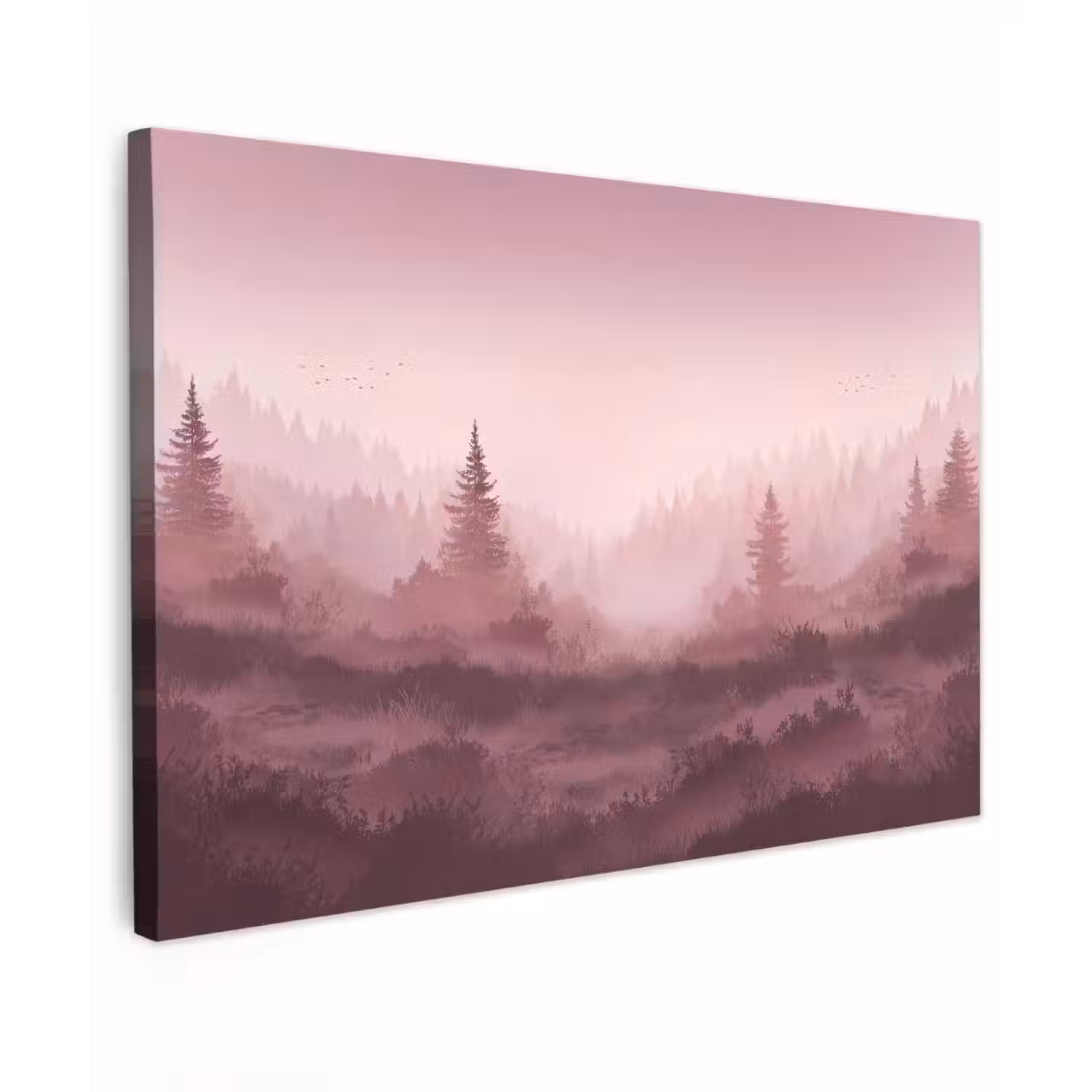 Landschap - Mistig - Roze canvas 2cm klein -z3d