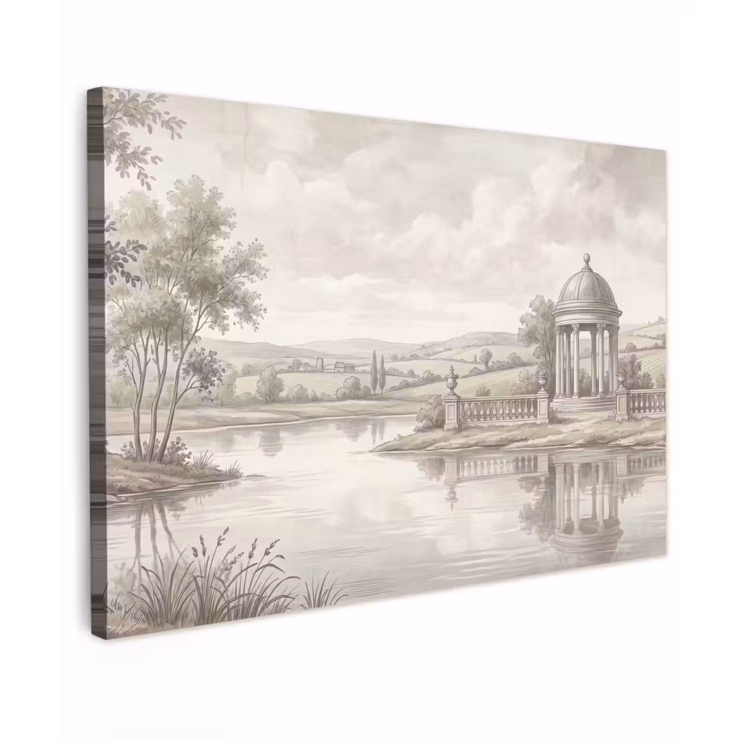 Landschap - Water - Natuur - Sepia canvas 2cm klein -z3d