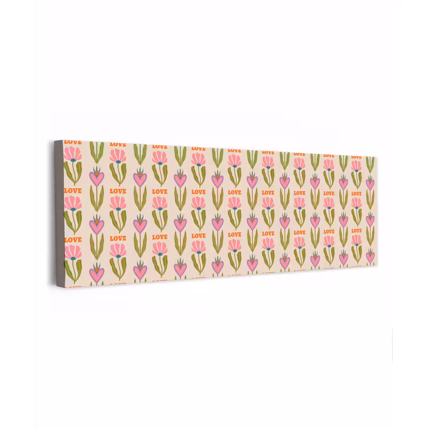 Love - Patroon - Bloemen - Hartjes canvas 2cm klein 828 -z3d