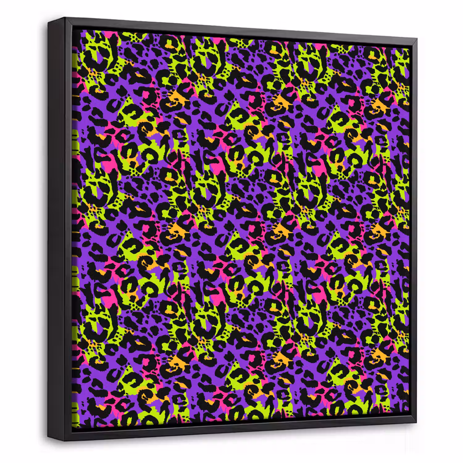 Paars - Neon - Dieren - Panter Canvas met baklijst klein 1124 -threedimensional_3d_global