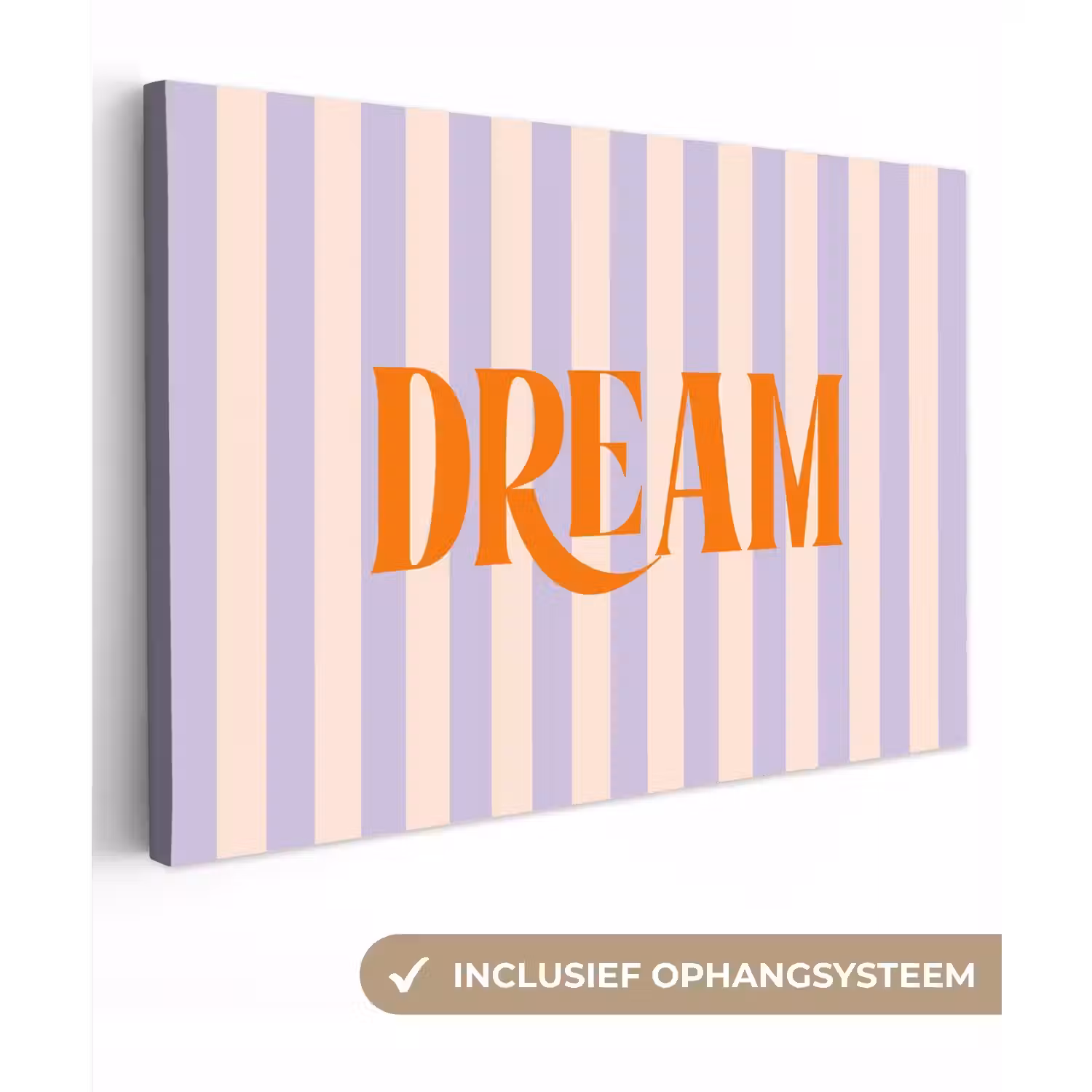 Lila - Oranje - Strepen - Dream canvas 2cm klein -3d