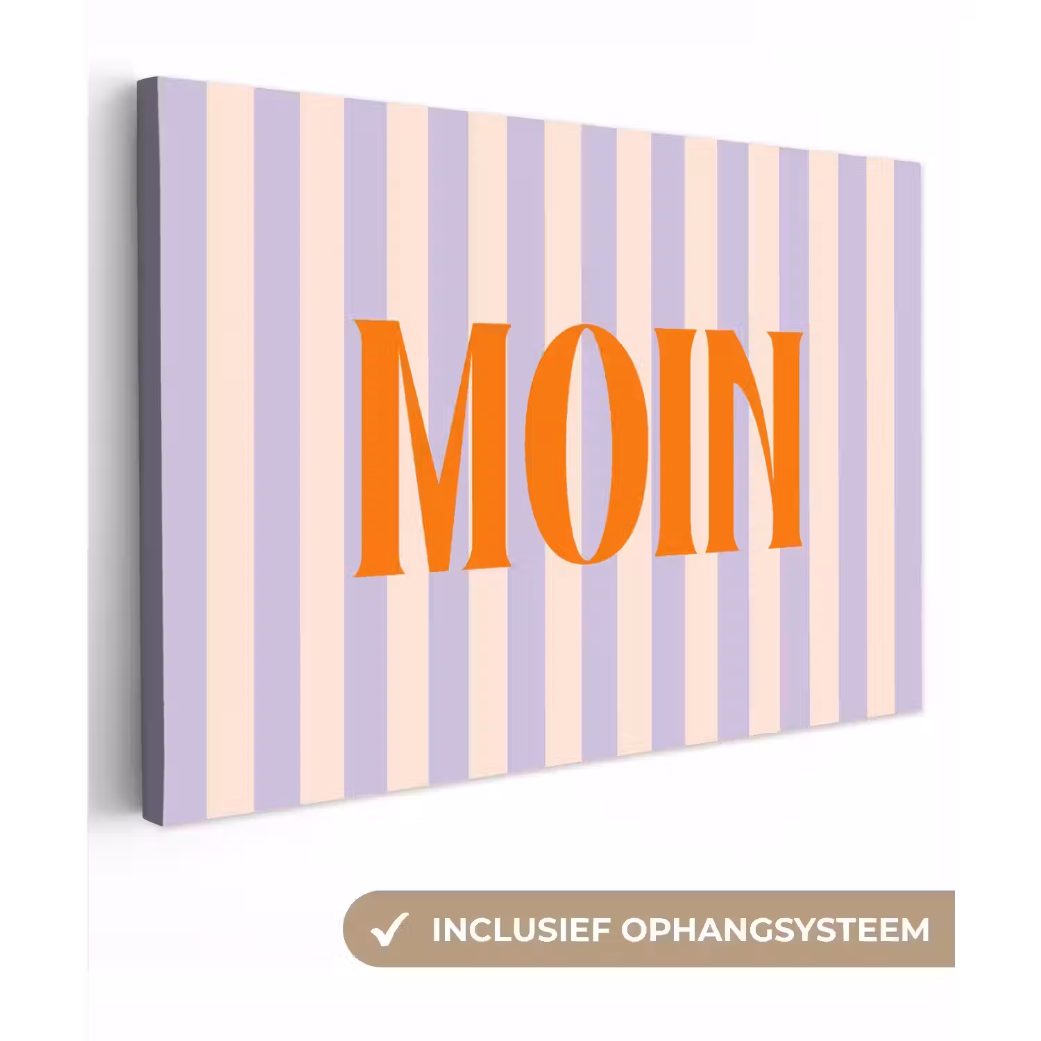 Lila - Oranje - Strepen - Moin canvas 2cm klein -3d