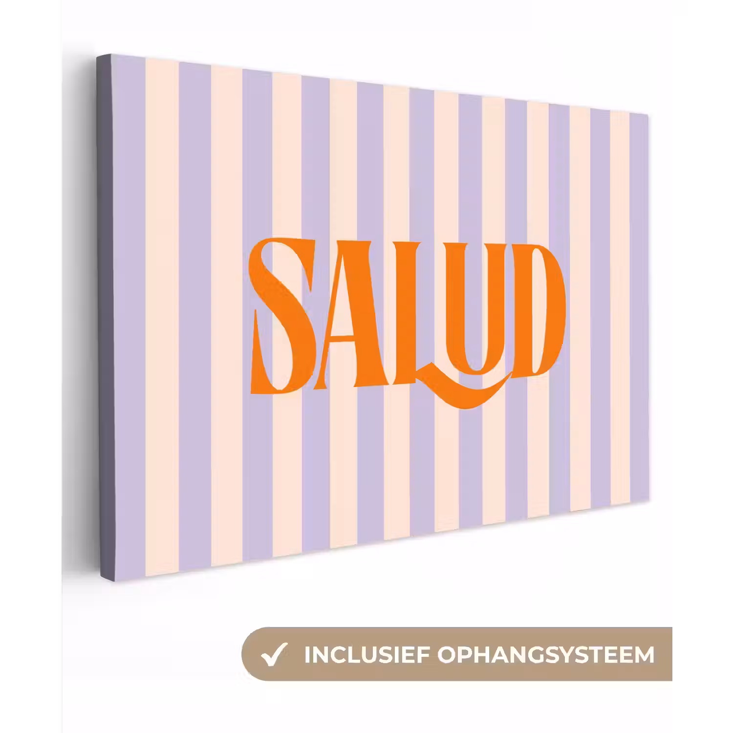 Lila - Oranje - Strepen - Salud canvas 2cm klein -3d