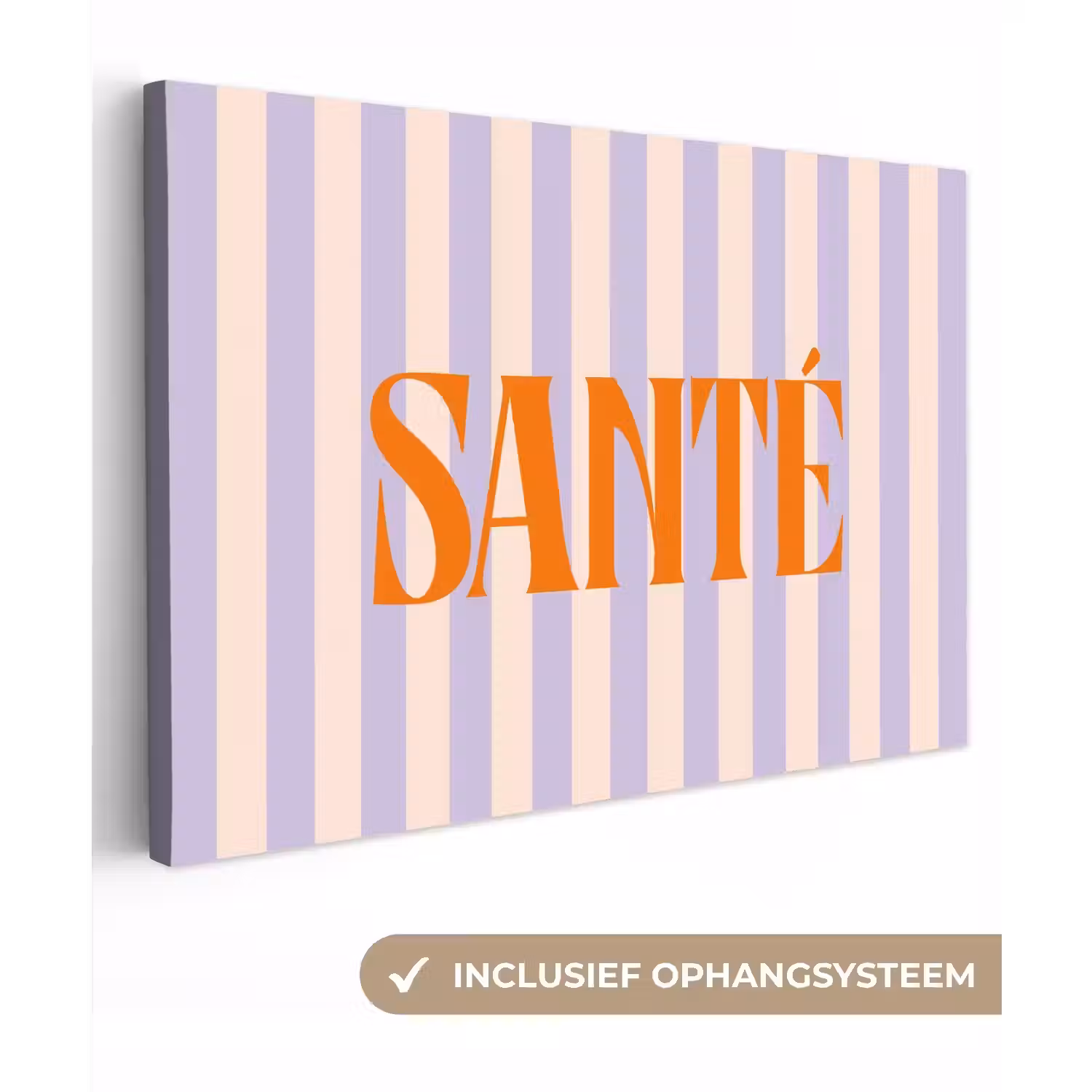 Lila - Oranje - Strepen - Santé canvas 2cm klein -3d