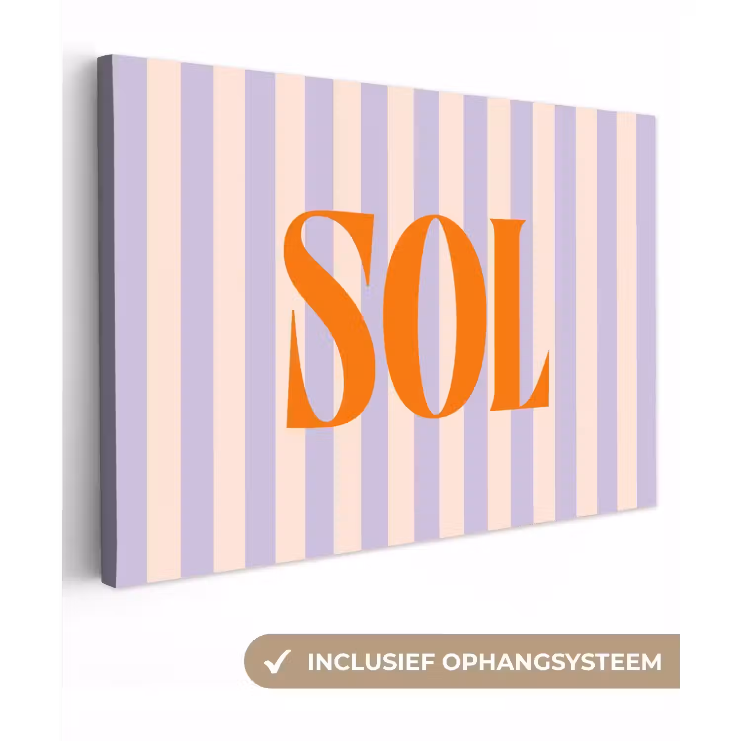Lila - Oranje - Strepen - Sol canvas 2cm klein -3d