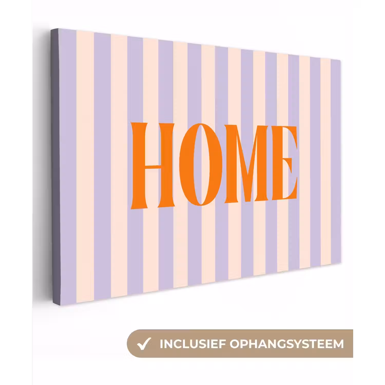 Lila - Oranje - Strepen - Home canvas 2cm klein -3d