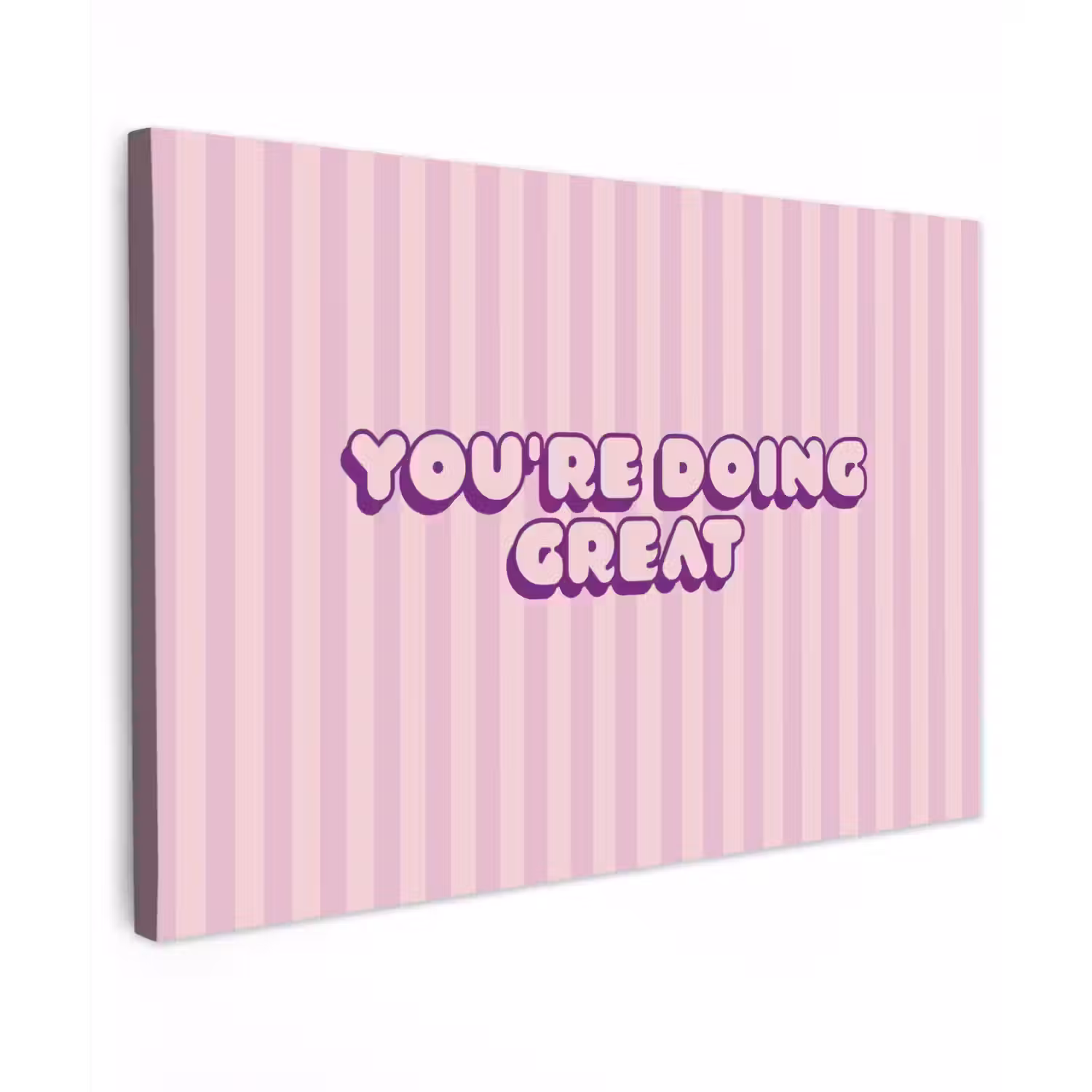 Paars - Strepen - You're doing great - Schaduw canvas 2cm klein -z3d