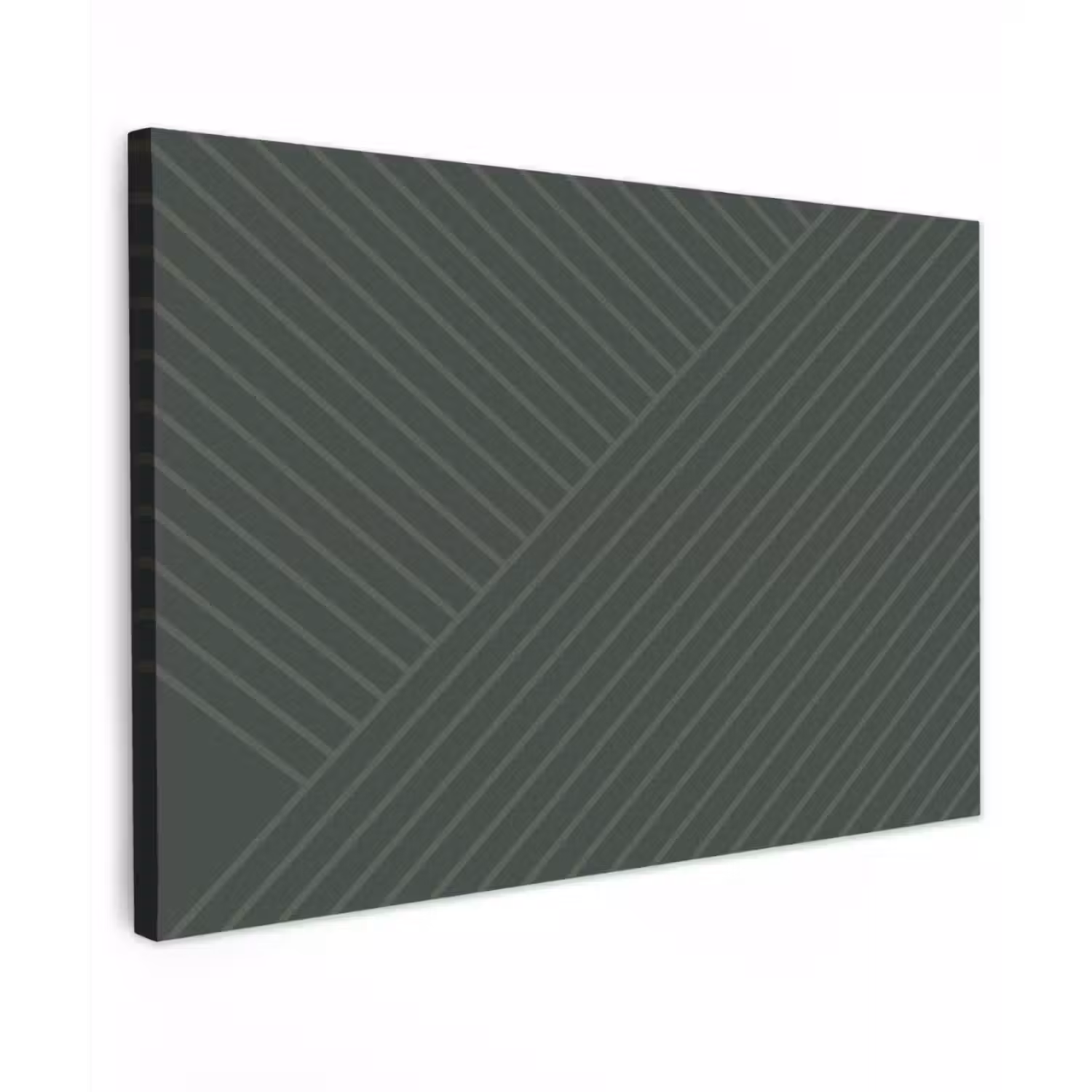 Lijnen - Abstract - Groen - Minimalistisch canvas 2cm klein -z3d
