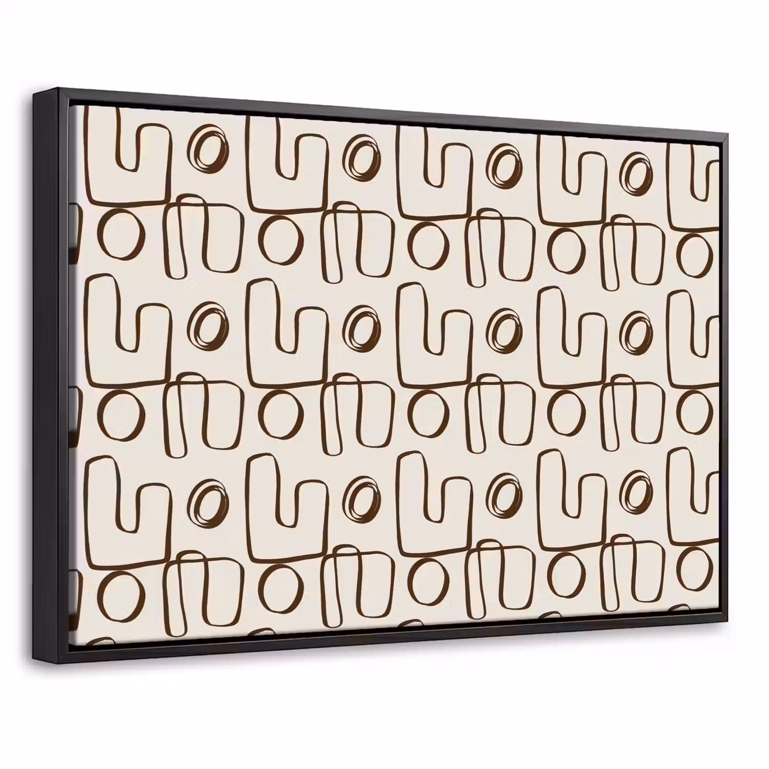 Lijnen - Beige - Patroon - Donkerbruin Canvas met baklijst klein 1125 -threedimensional_3d_global