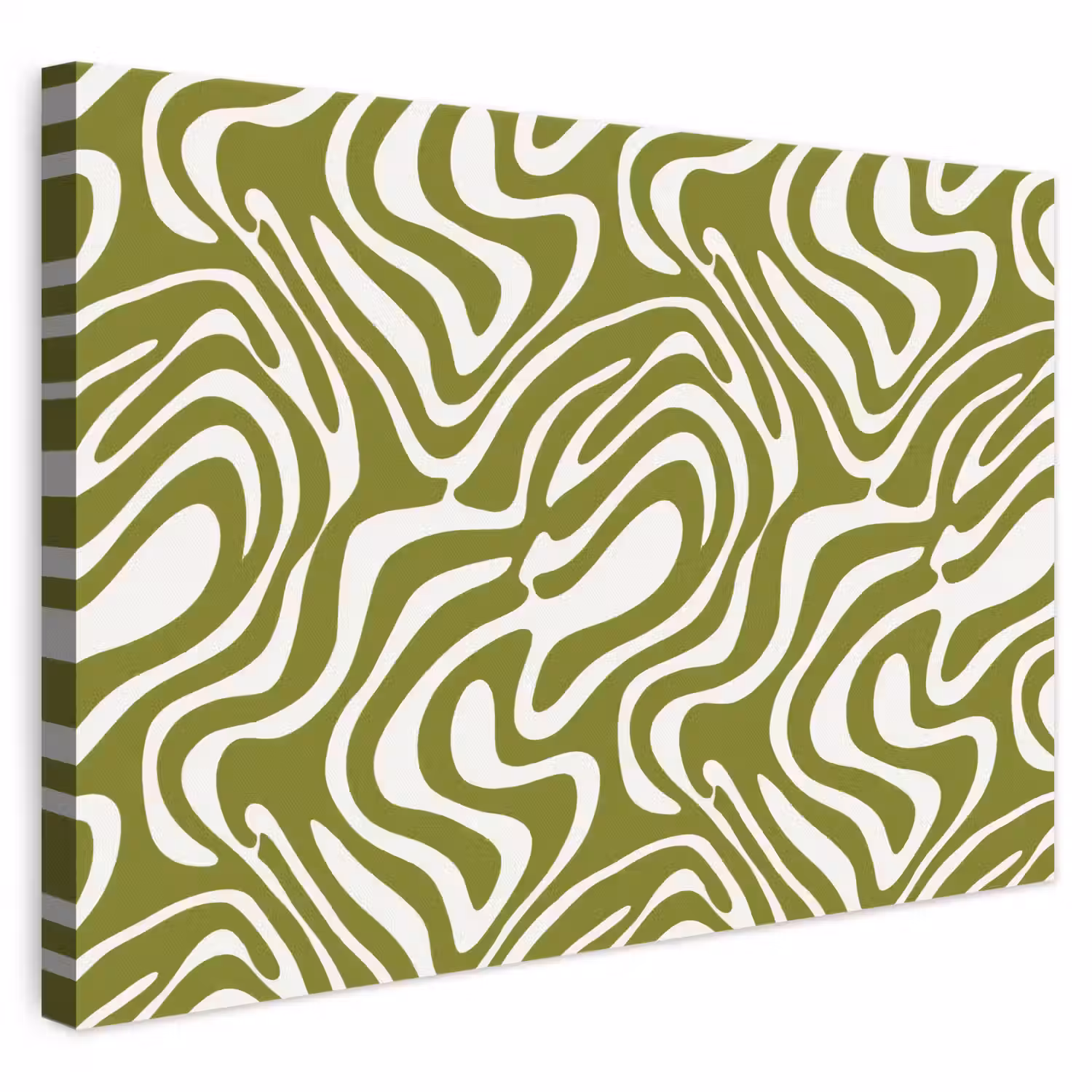 Lijnpatroon - Groen - Organisch canvas 2cm klein 34 -3d