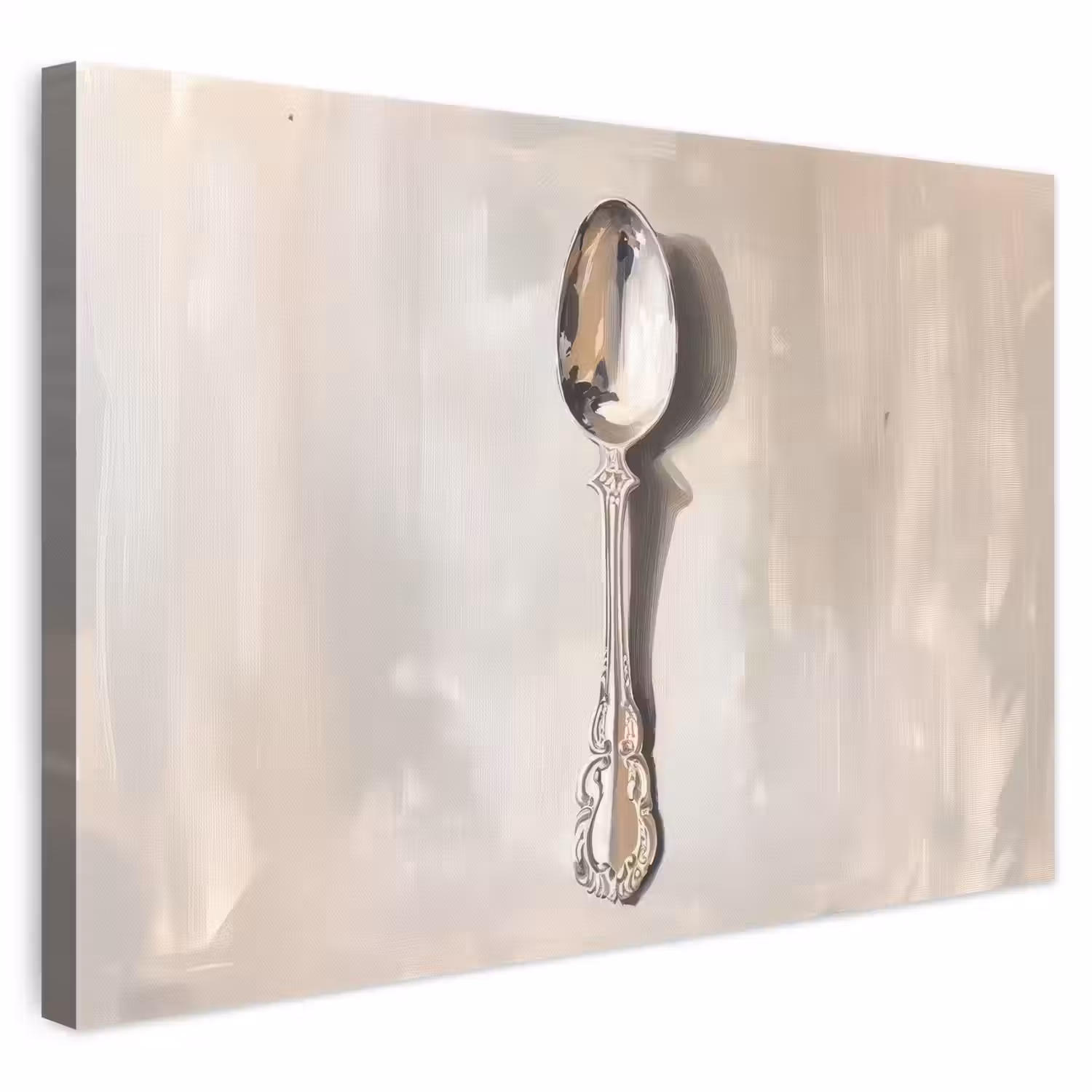 Lepel - Verf - Zilver canvas 2cm klein -3d