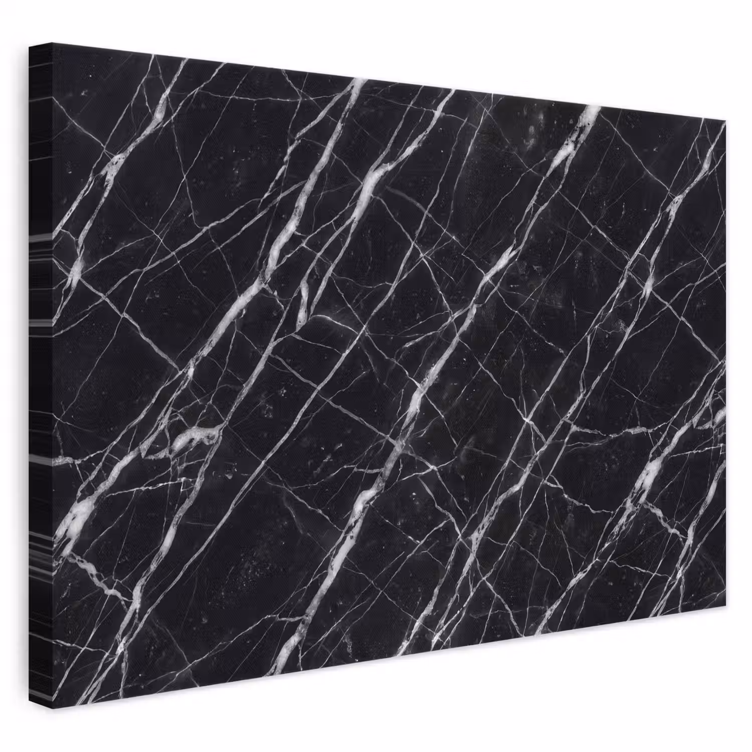 Marmer - Aders - Abstract - Zwart canvas 2cm klein -3d