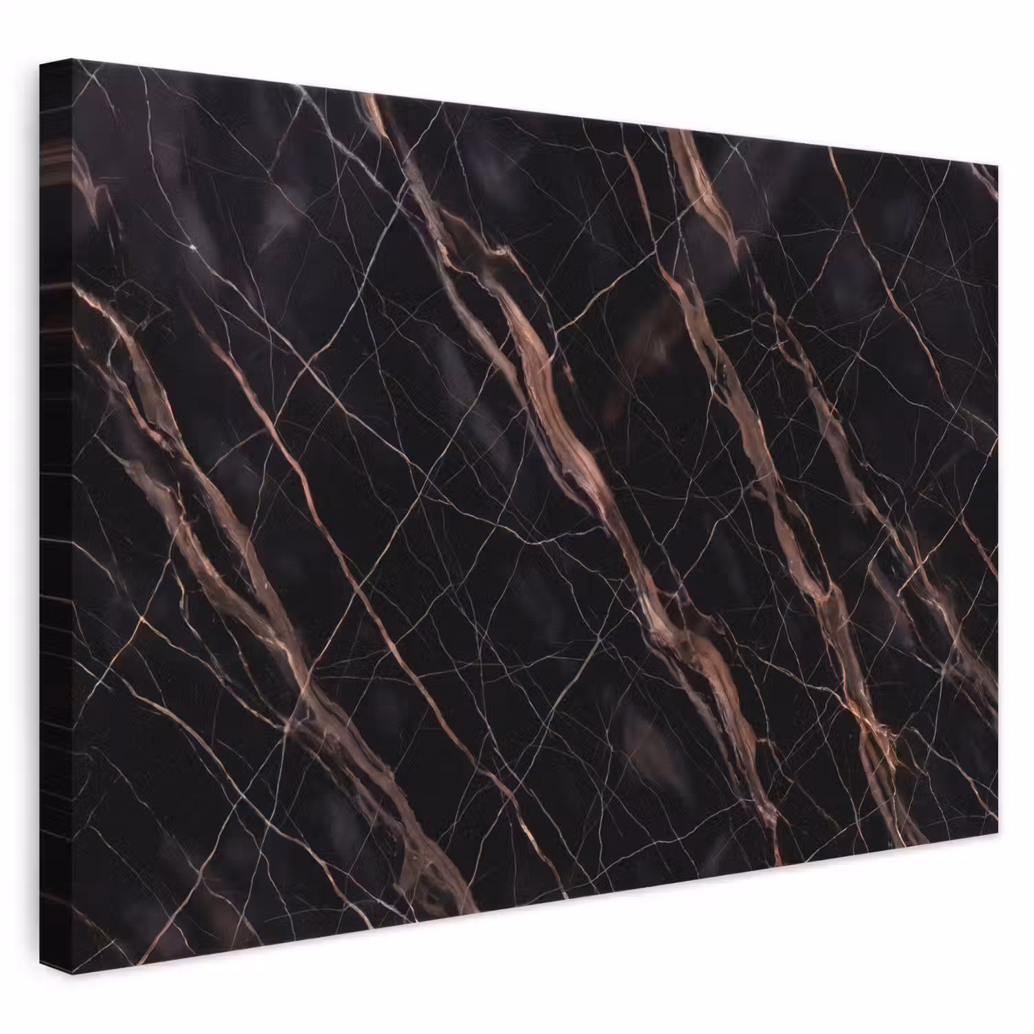Marmer - Goud - Patroon - Luxe - Zwart canvas 2cm klein -3d