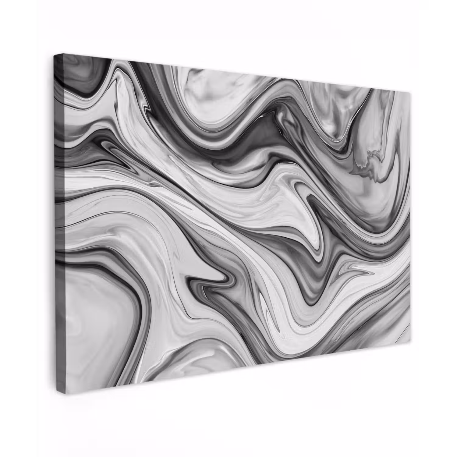 Marmer - Patronen - Grijs - Marmerlook - Zwart canvas 2cm klein -z3d