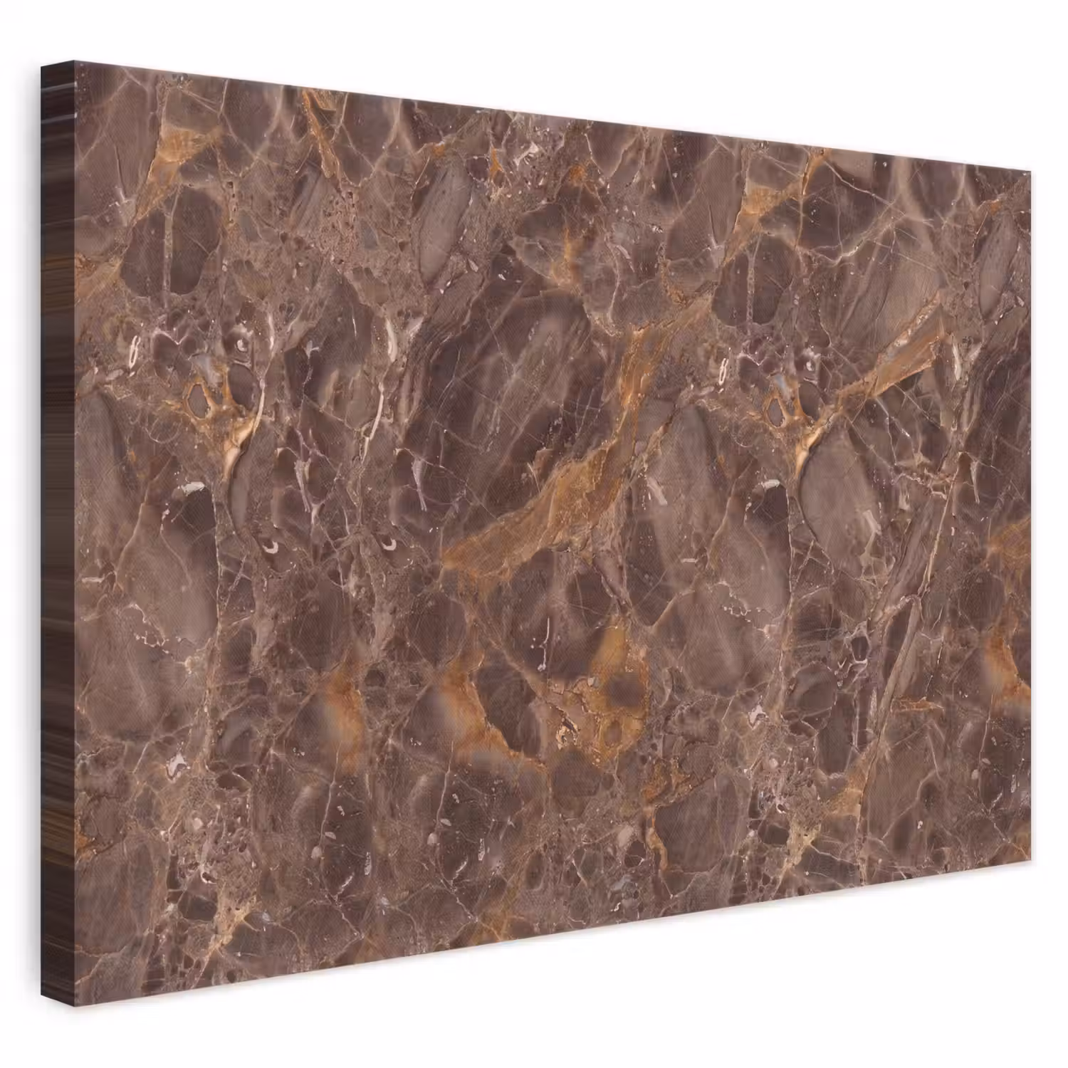 Marmer - Patroon - Natuur - Bruin - Goud canvas 2cm klein -3d