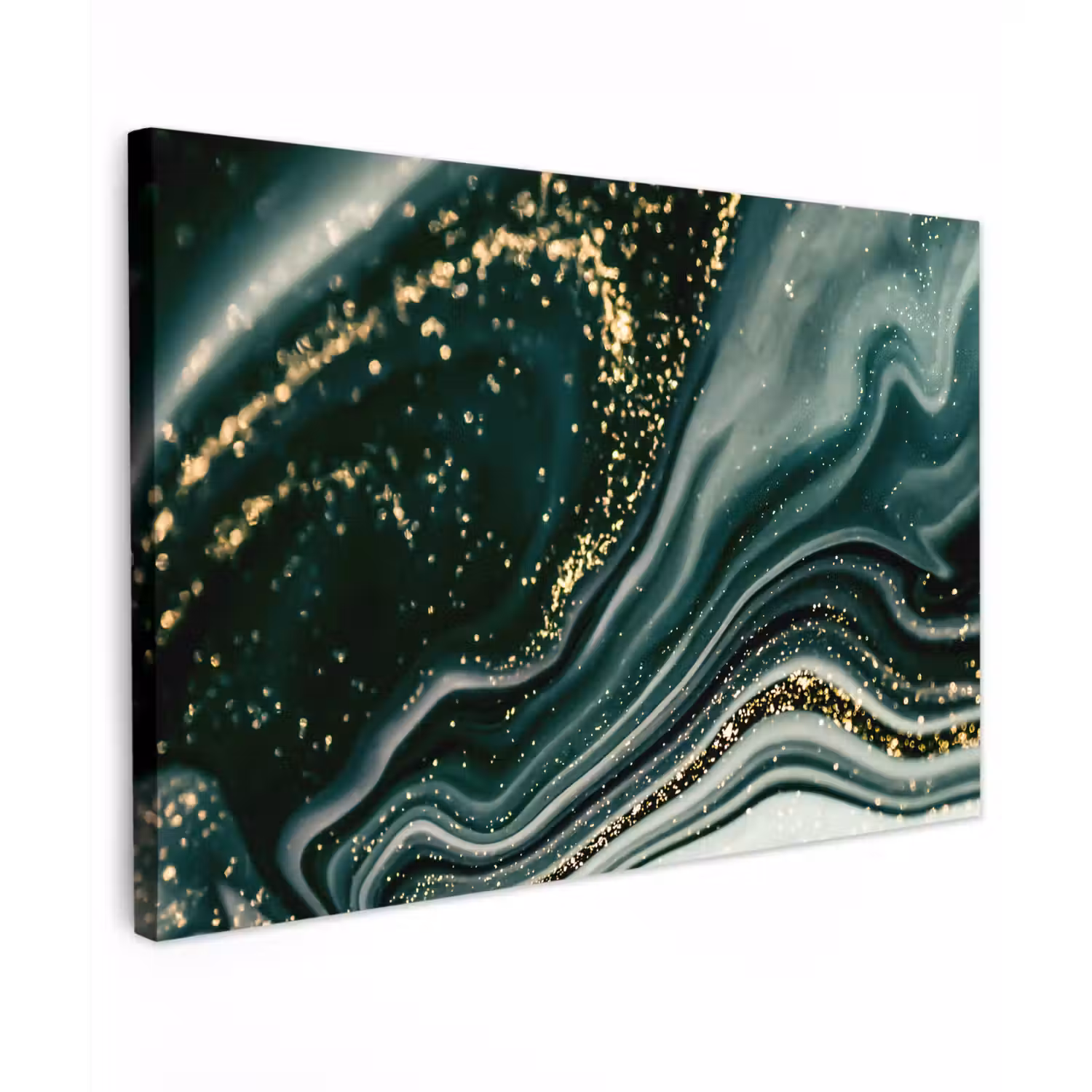 Marmerlook - Goud - Groen - Glitter - Design - Marmer canvas 2cm klein -z3d
