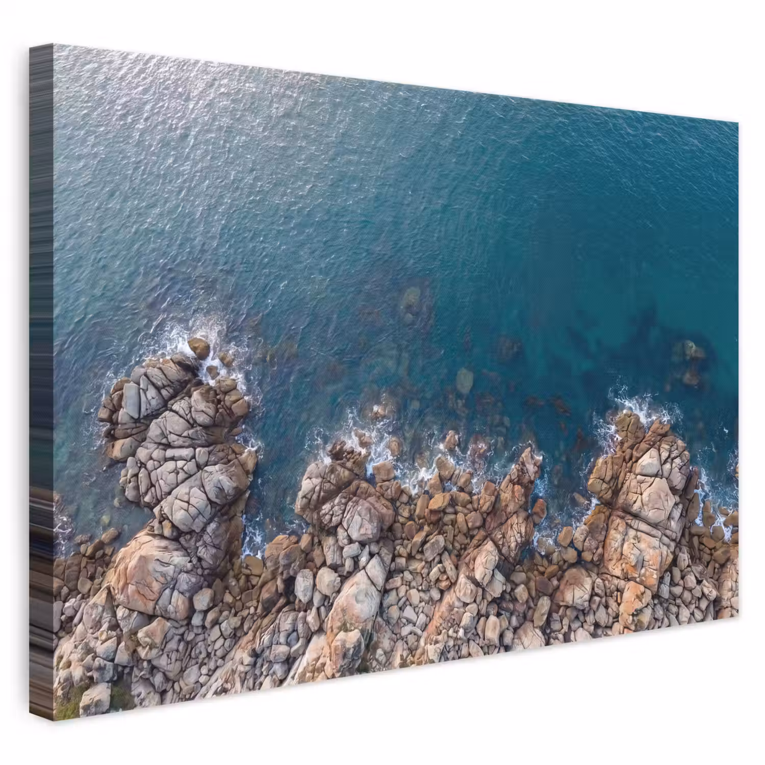 Zee - Kustlijn - Natuur - Abstract - Blauw canvas 2cm klein -3d