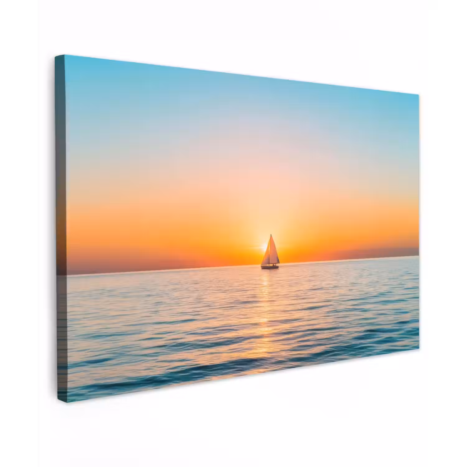 Zee - Zeilboot - Zonsondergang canvas 2cm klein -z3d