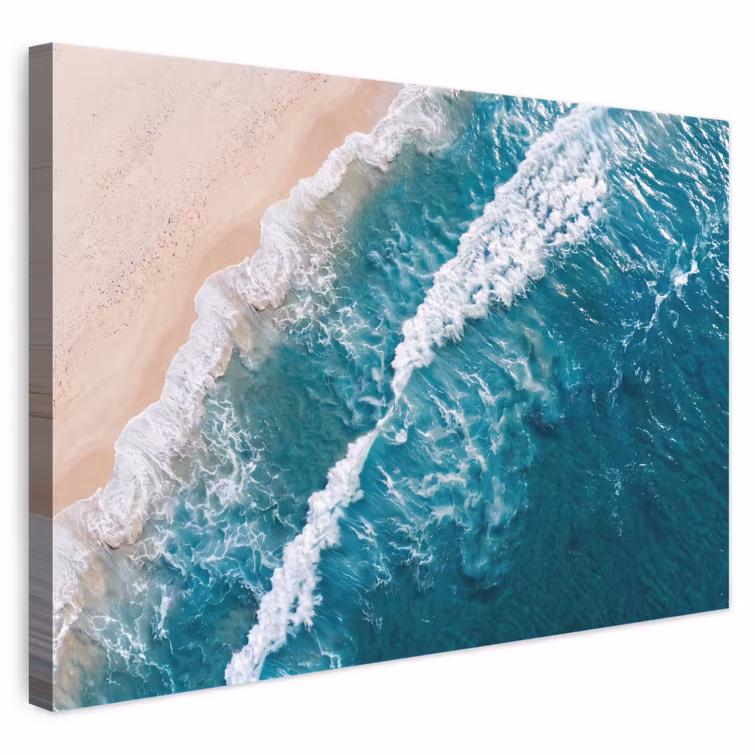 Zee - Strand - Golven - Natuur - Blauw canvas 2cm klein -3d