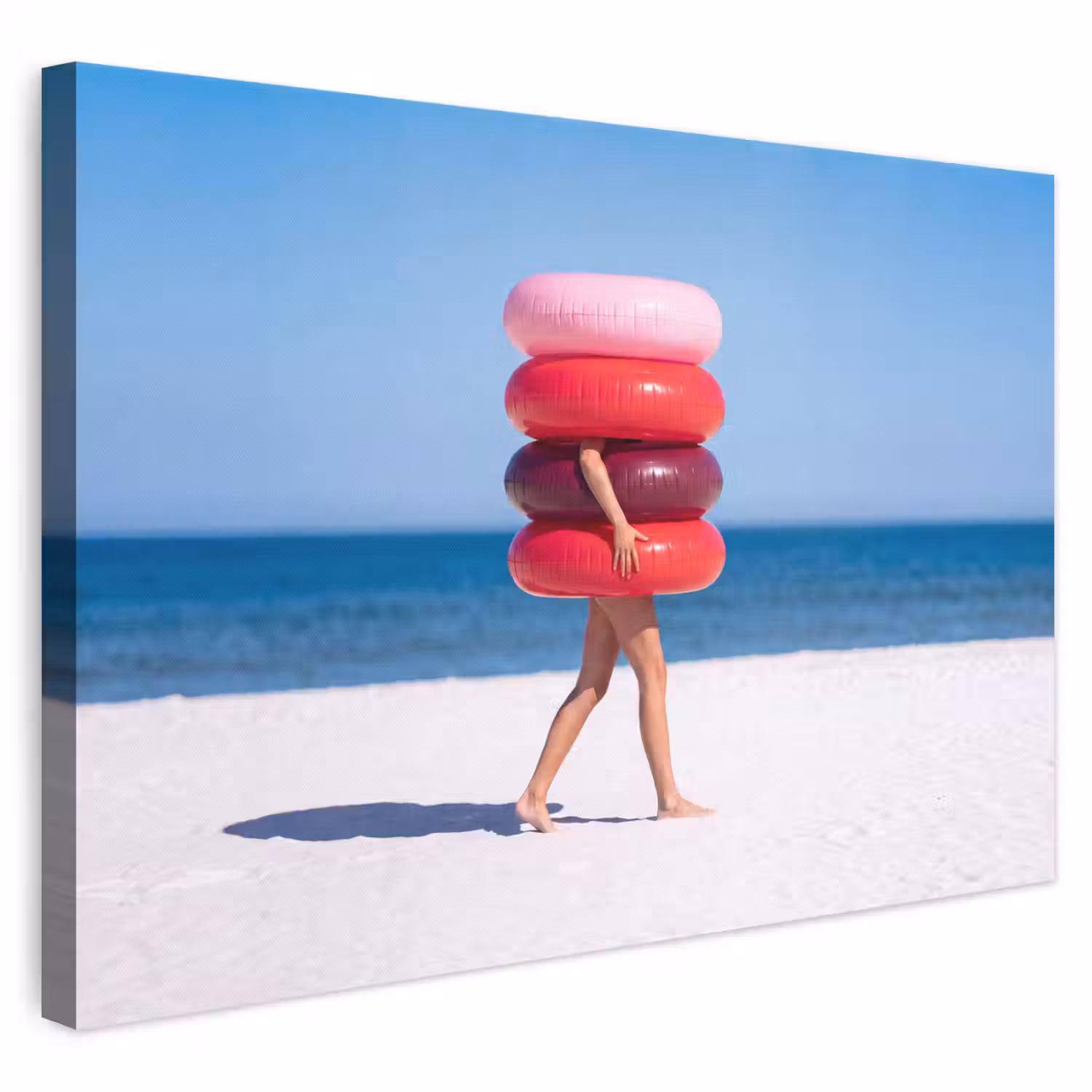 Mensen - Strand - Zomer - Recreatie - Kleurrijk canvas 2cm klein -3d