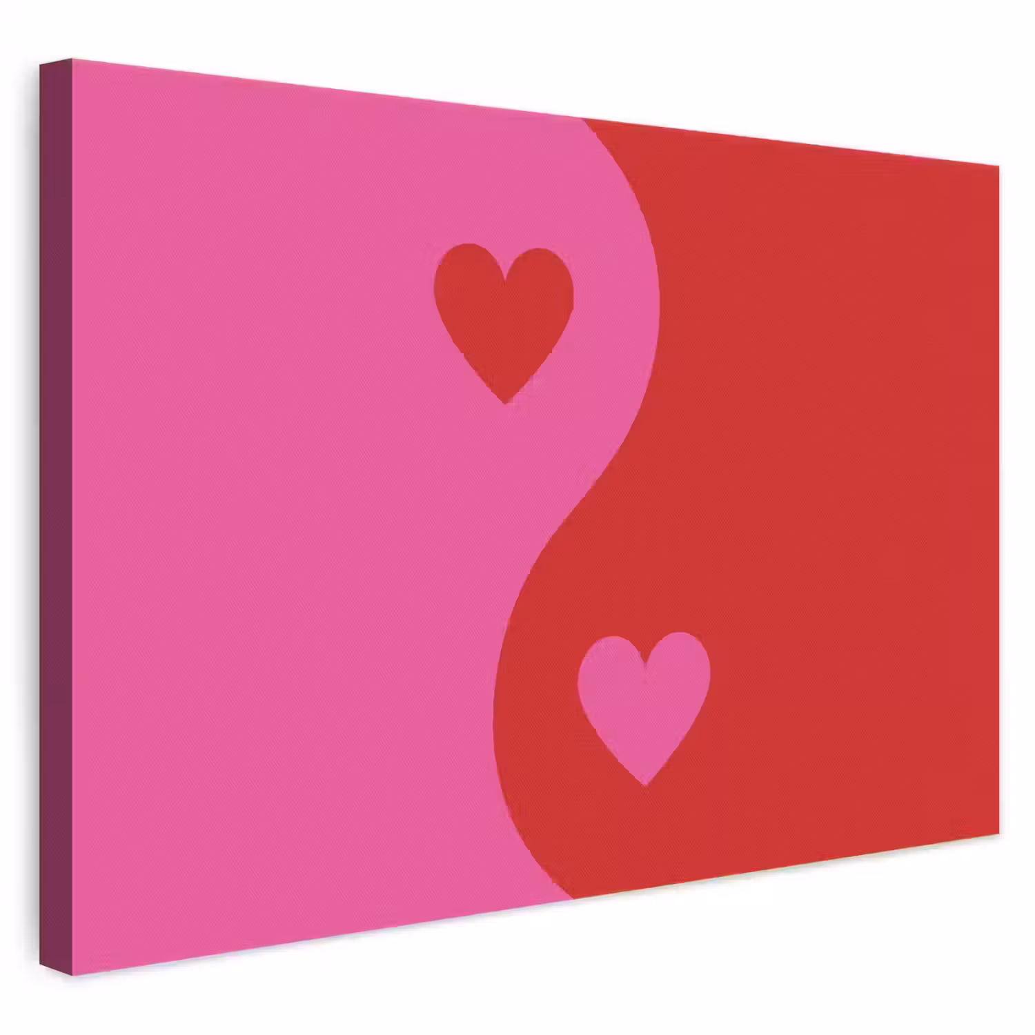 Minimalistisch - Rood - Roze - Hartjes canvas 2cm klein -3d