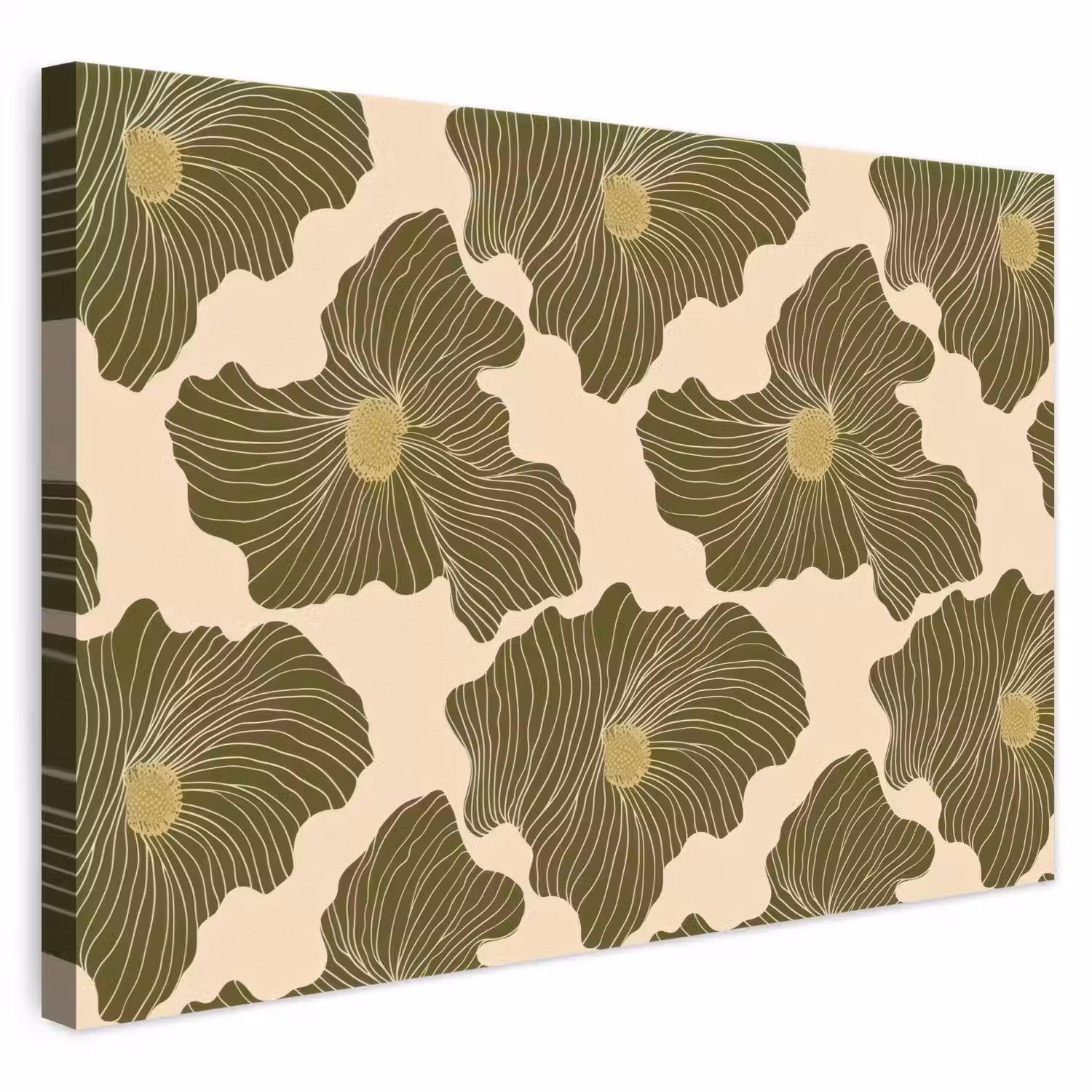 Modern - Abstract - Groen canvas 2cm klein 34 -3d