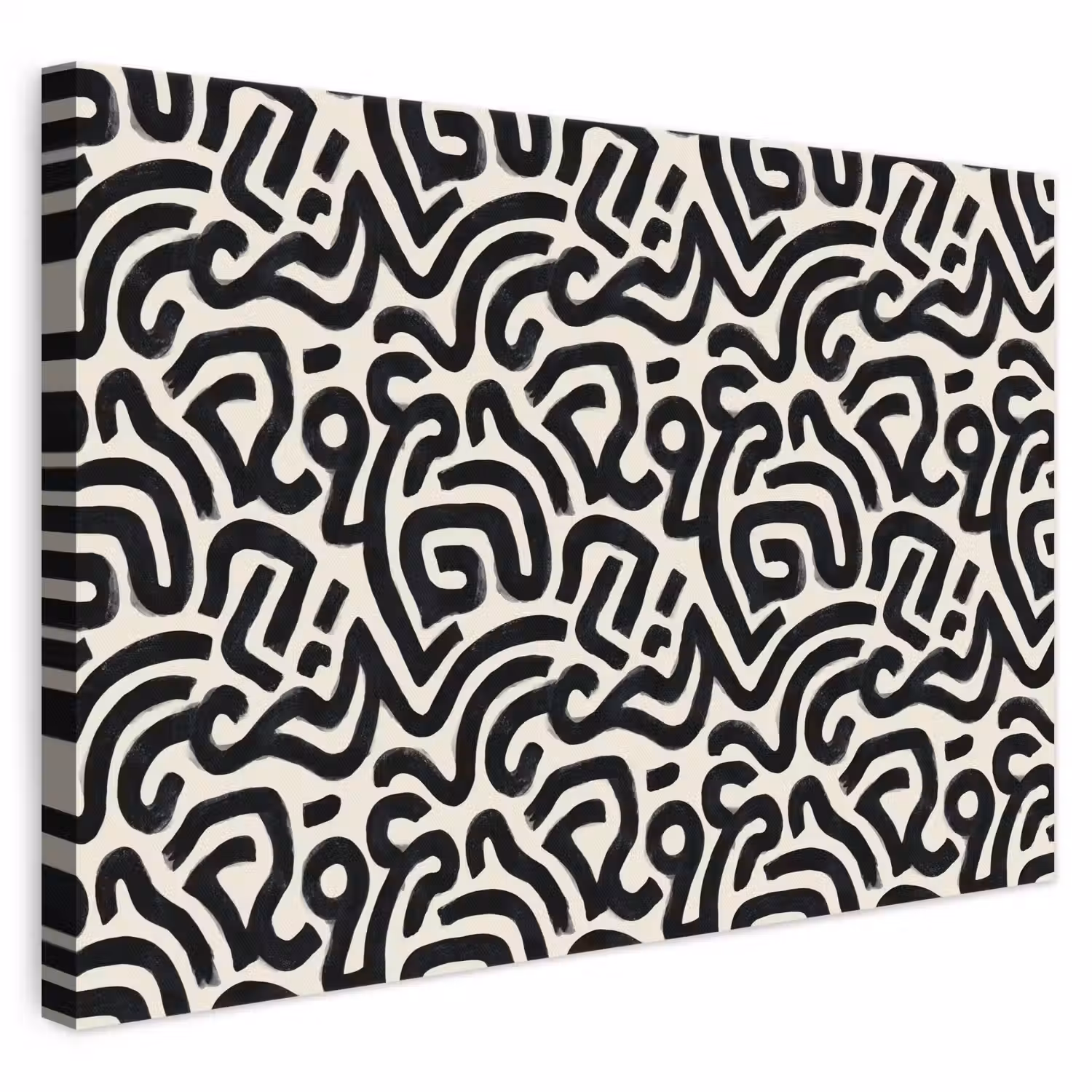 Modern - Abstract - Zwart canvas 2cm klein 34 -3d