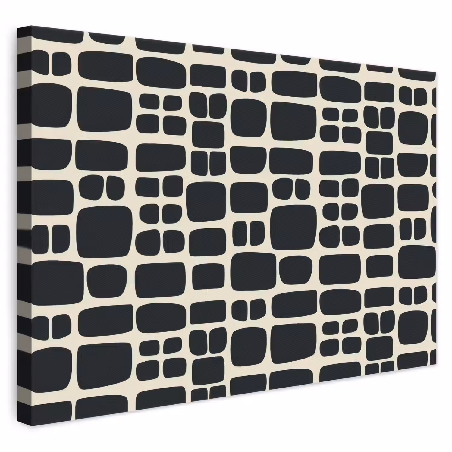 Modern - Organisch - Zwart canvas 2cm klein 34 -3d
