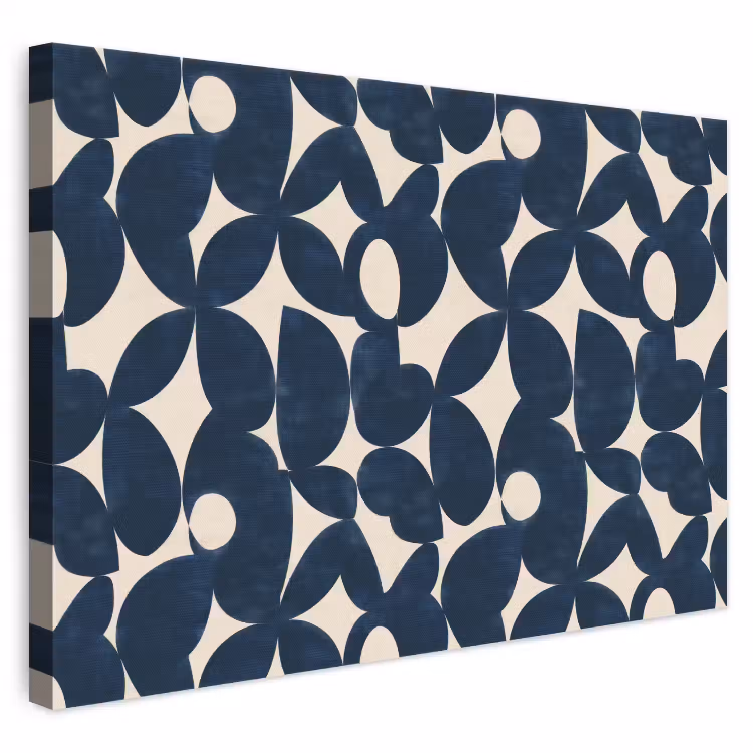 Modern - Geometrisch - Blauw canvas 2cm klein 34 -3d