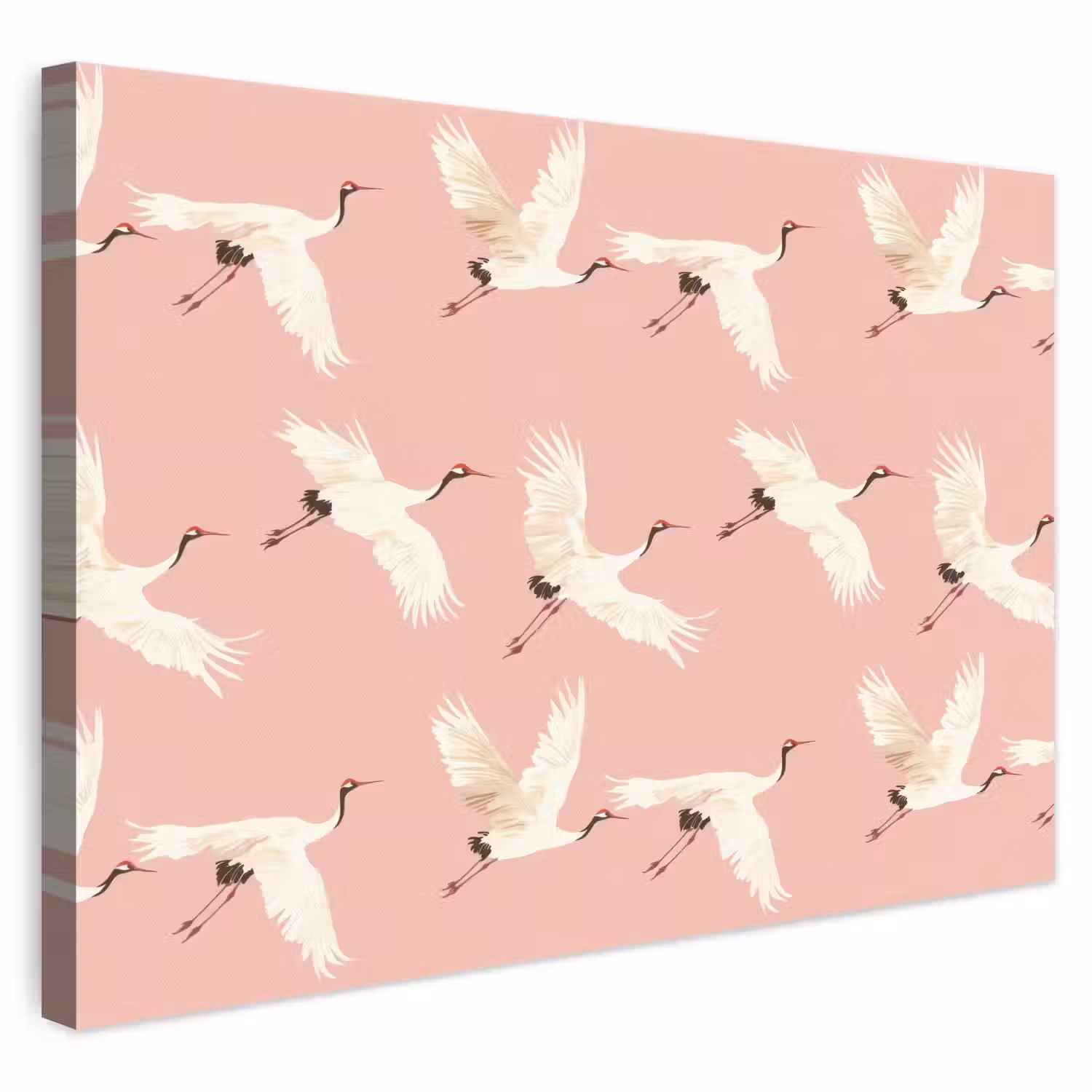 Modern - Kraanvogels - Roze canvas 2cm klein 34 -3d